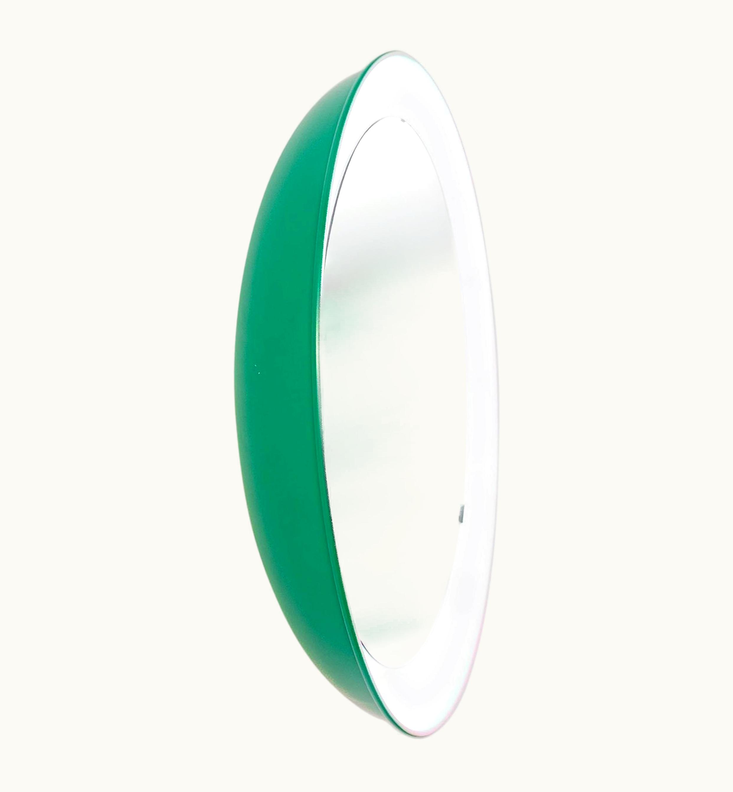 Poul Henningsen Poul Henningsen PH Mirror, Green Painted Satin Matt, Diameter 360mm, On/off Pull Cord, Ph