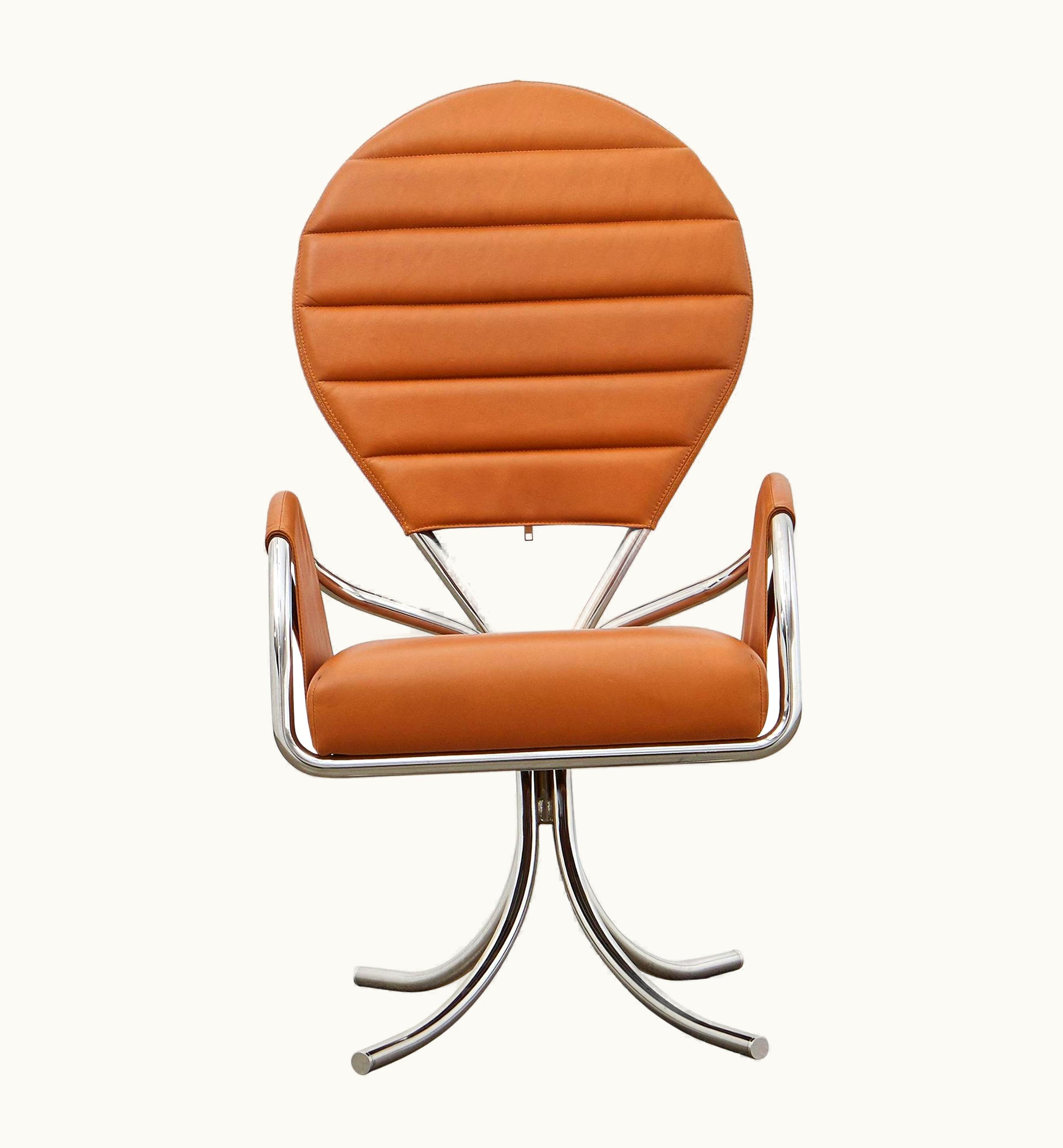 Poul Henningsen Poul Henningsen PH Pope Chair, Chrome, Leather Extreme Walnut