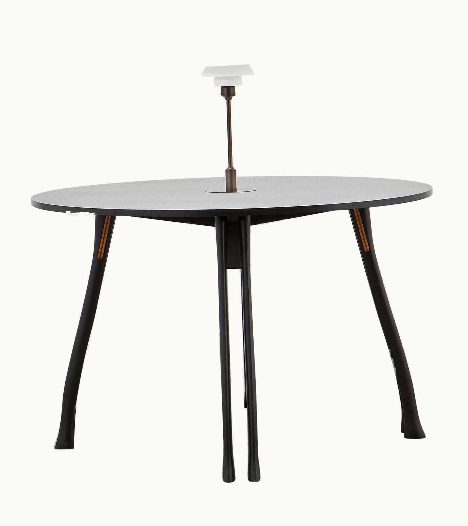 Poul Henningsen Poul Henningsen PH Axe Table, Black Oak Legs, Veneer Table Plate, White PH 3 ¬¨Œ© - 2 ¬¨Œ© Lamp