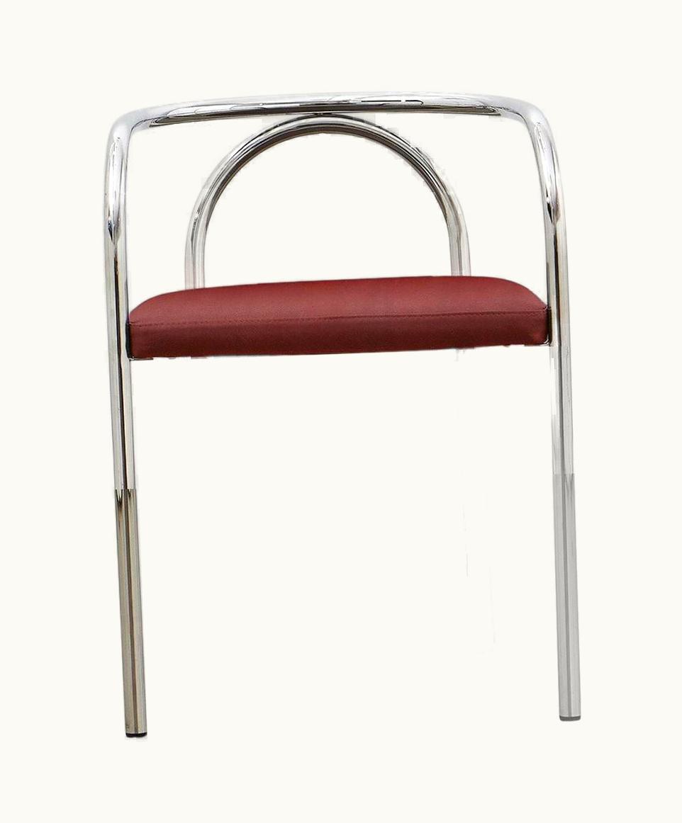 Poul Henningsen Poul Henningsen PH Chair, Chrome, Leather Extreme Indianred