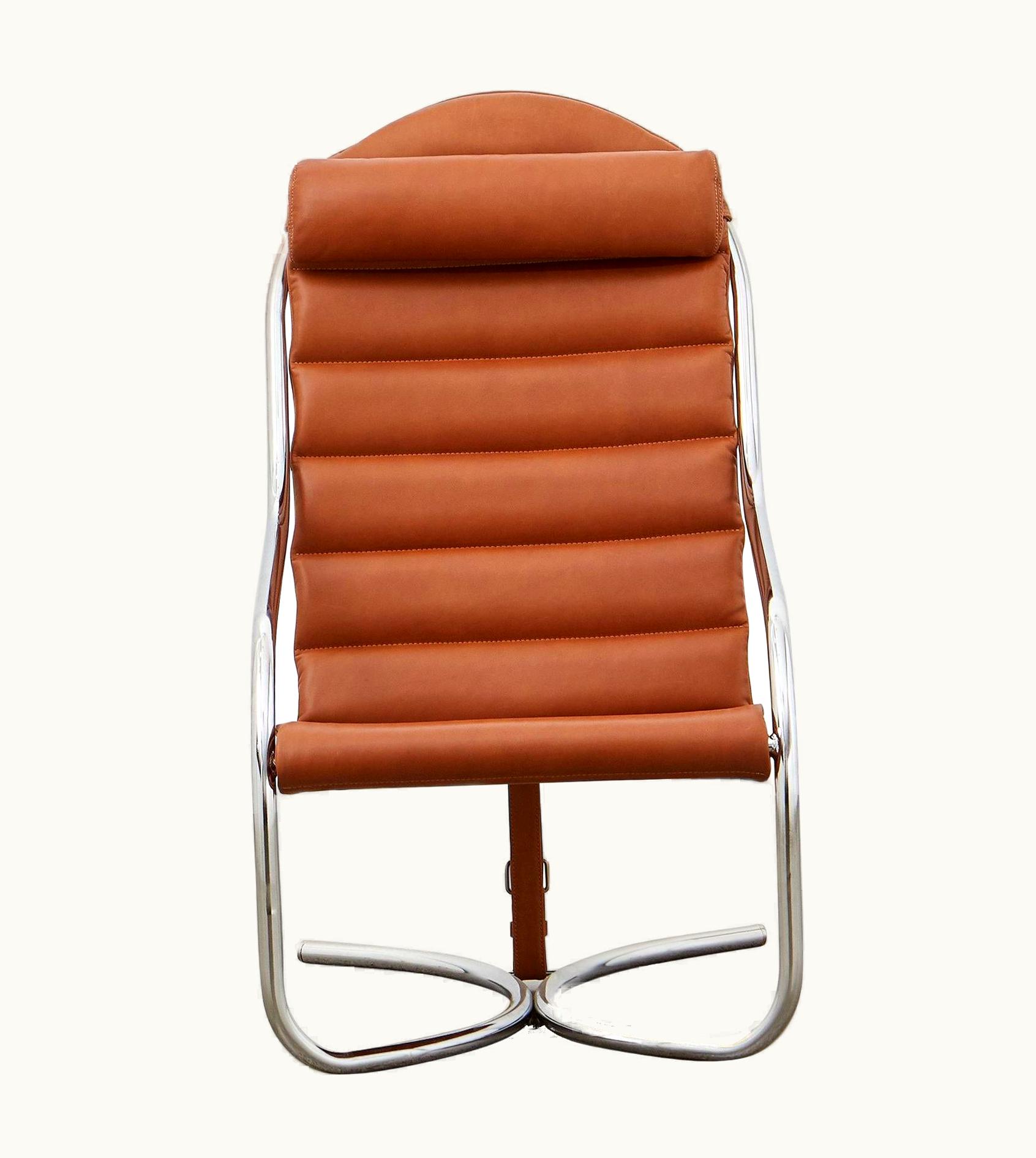 Poul Henningsen Poul Henningsen PH Lounge Chair, Chrome, Leather Extreme Walnut