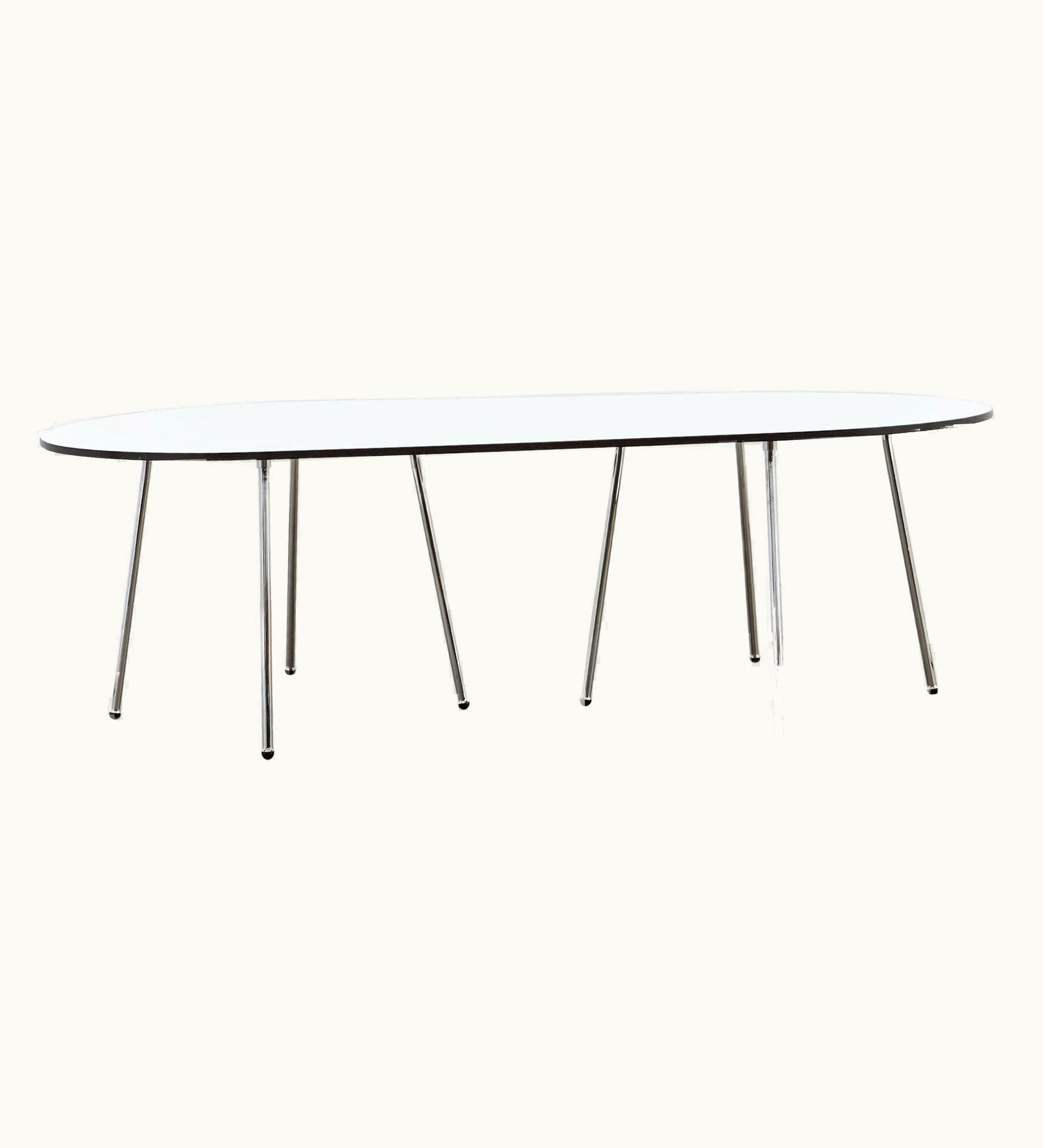 Poul Henningsen Poul Henningsen PH Dining Table, Chrome, Laminated Plate With Black Abs Edge UZ0202701