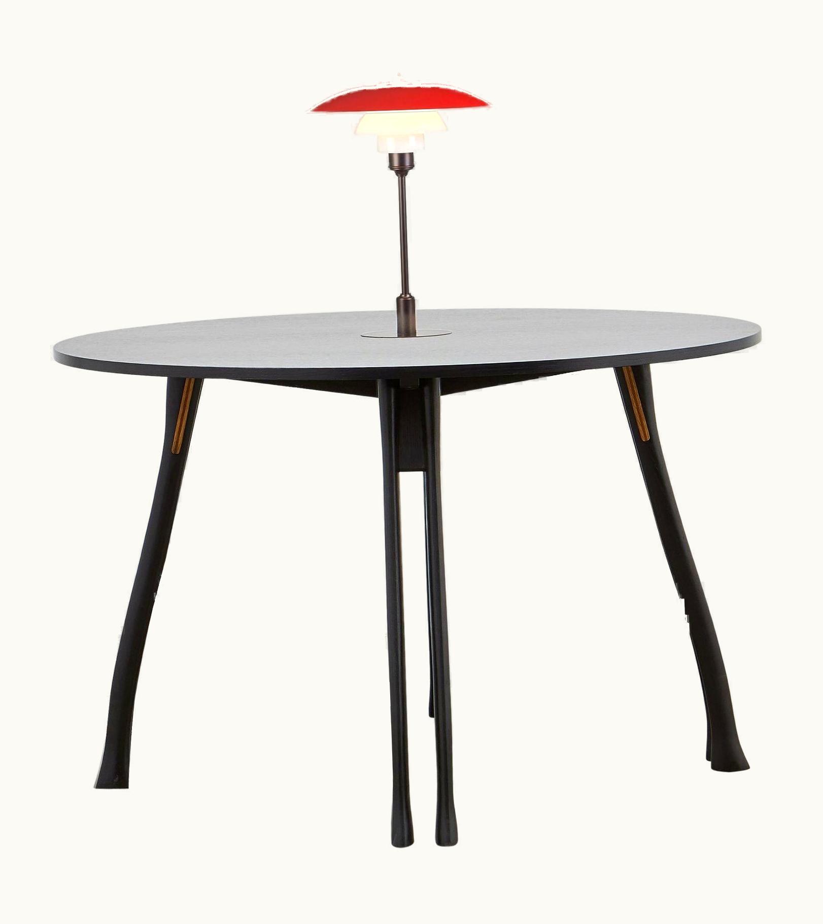 Poul Henningsen Poul Henningsen PH Axe Table, Black Oak Legs, Veneer Table Plate, Red PH 3 ¬¨Œ© - 2 ¬¨Œ© Lamp