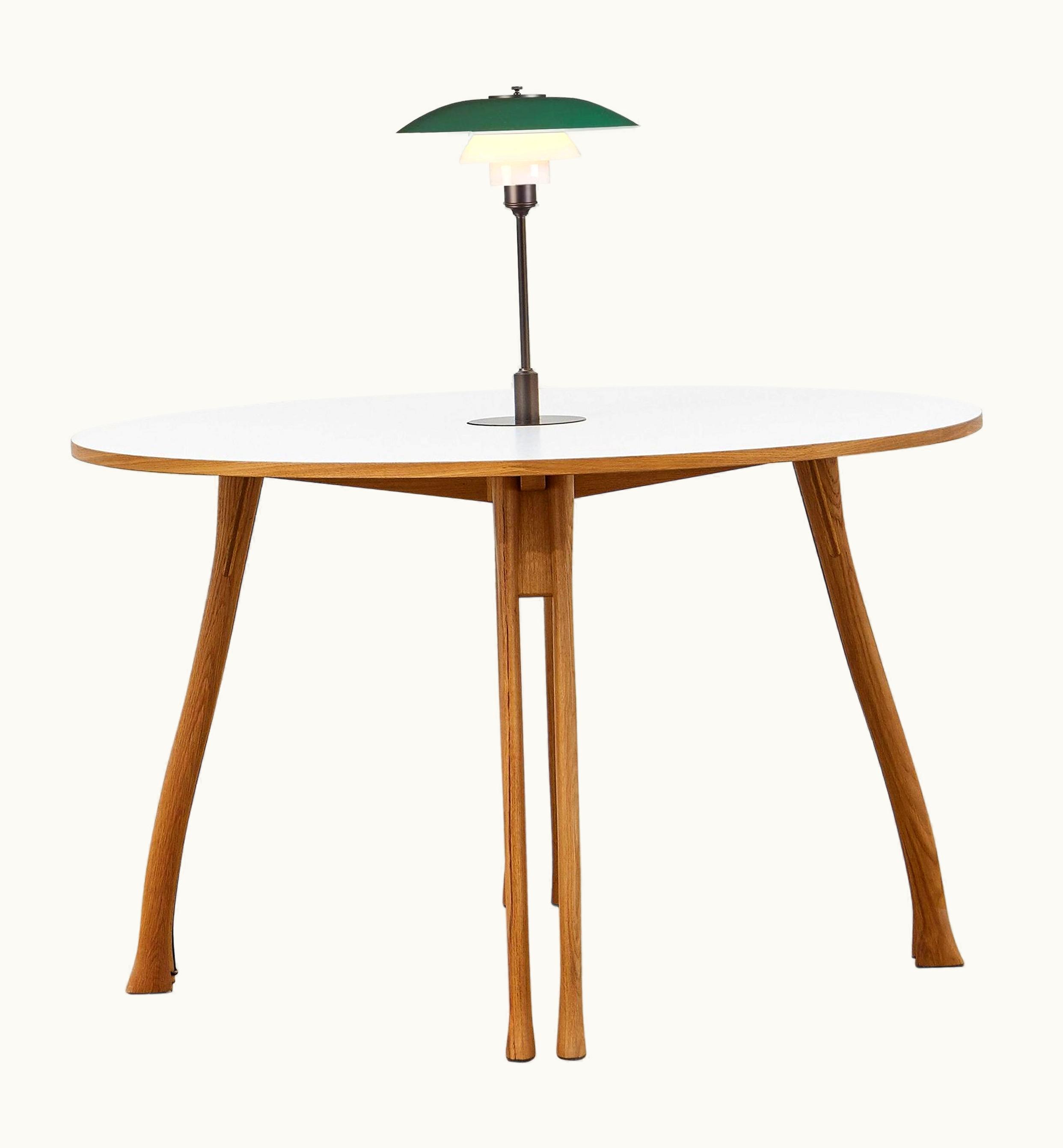 Poul Henningsen Poul Henningsen PH Axe Table, Natural Oak Legs, Laminated Plate, Green PH 3 ¬¨Œ© - 2 ¬¨Œ© Lamp