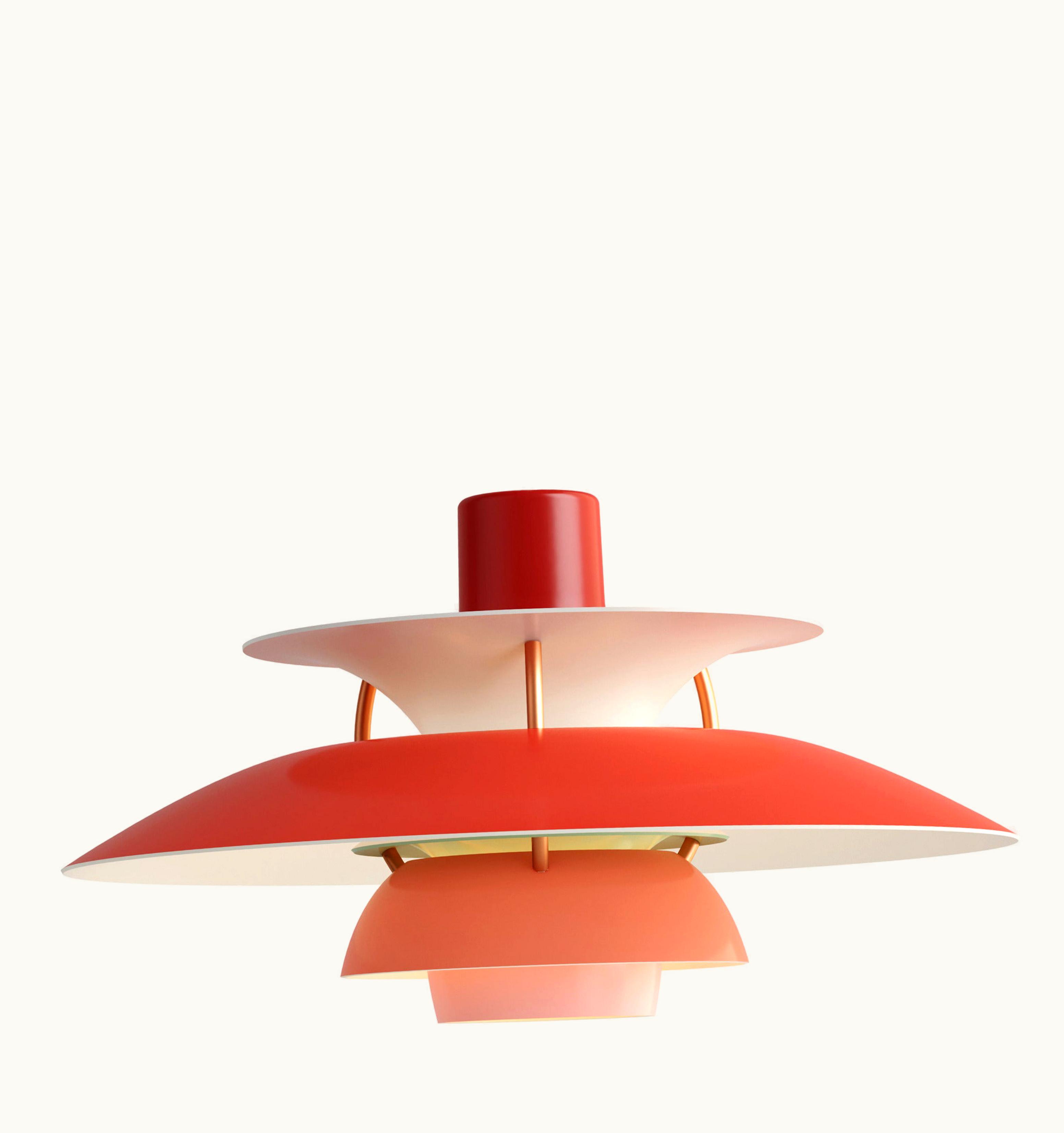 Poul Henningsen Poul Henningsen Louis Poulsen PH5 Mini Pendant Lamp In Red By Poul Henningsen