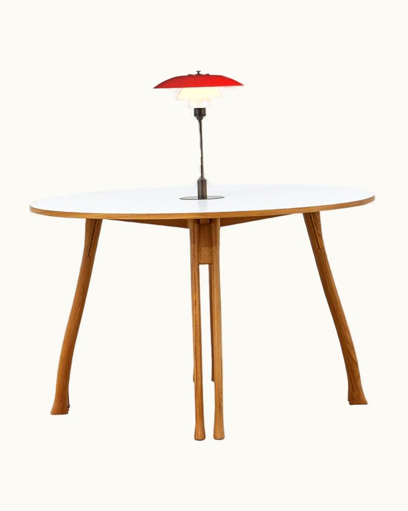 Poul Henningsen Poul Henningsen PH Axe Table, Natural Oak Legs, Laminated Plate, Without Lamp