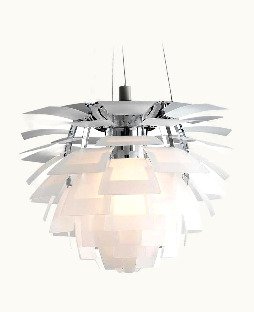Louis Poulsen Louis Poulsen, Medium Glass Artichoke Chandelier By Poul Henningsen
