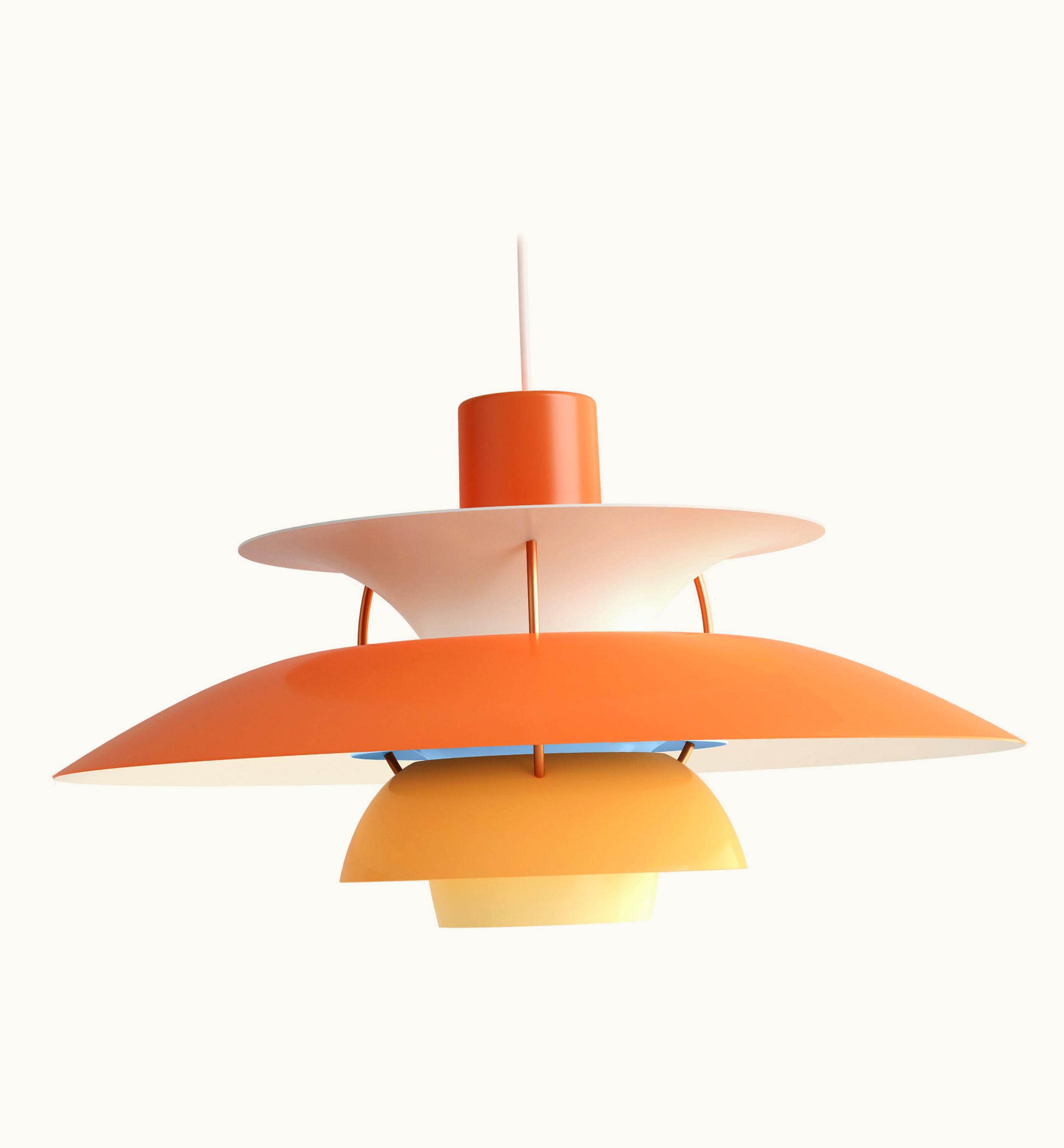 Poul Henningsen Poul Henningsen Louis Poulsen PH 5 Pendant Light In Orange By Poul Henningsen
