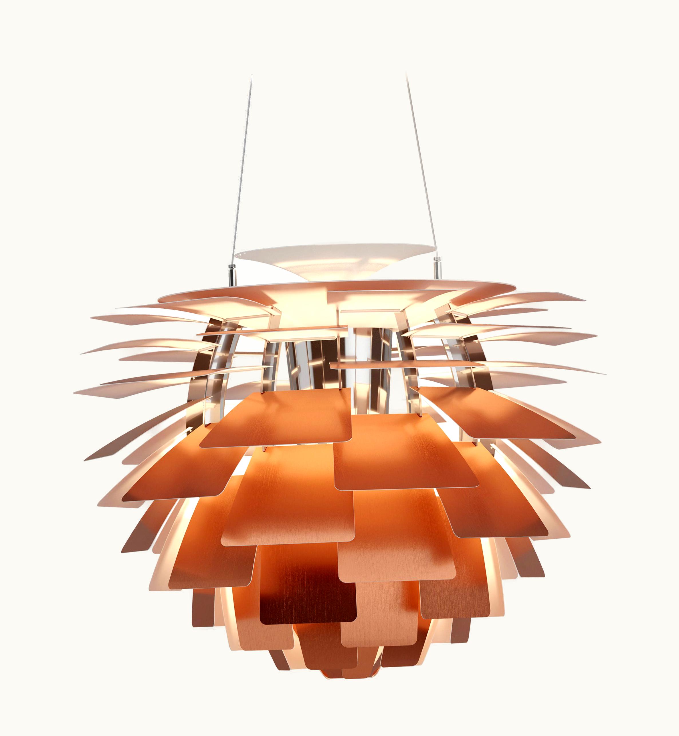 Poul Henningsen Poul Henningsen Louis Poulsen Extra Large PH Artichoke Pendant Light In Copper, Poul Henningsen