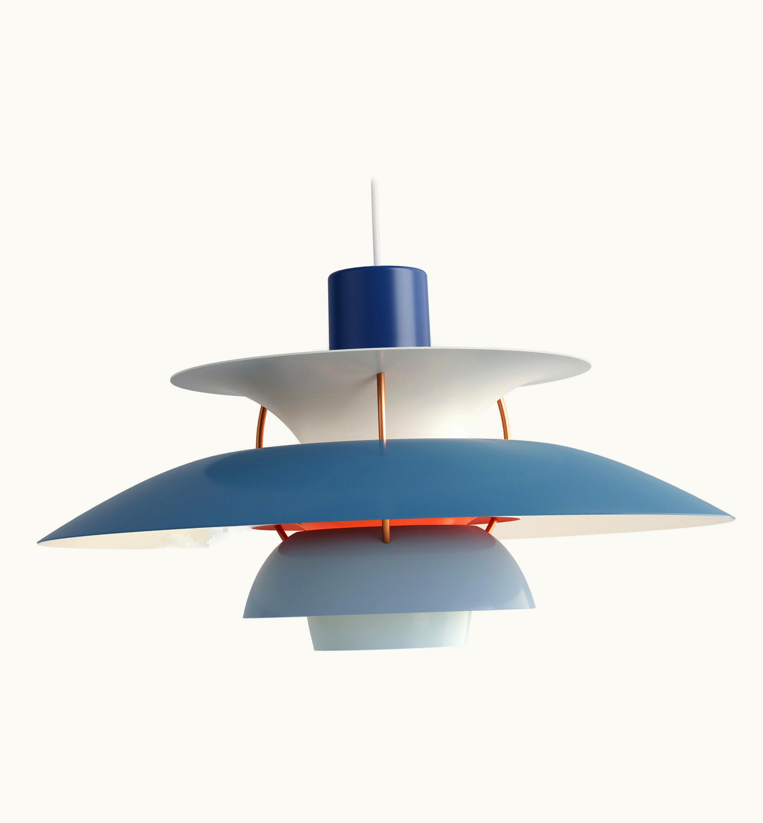 Poul Henningsen Poul Henningsen Louis Poulsen PH 5 Pendant Light In Blue By Poul Henningsen