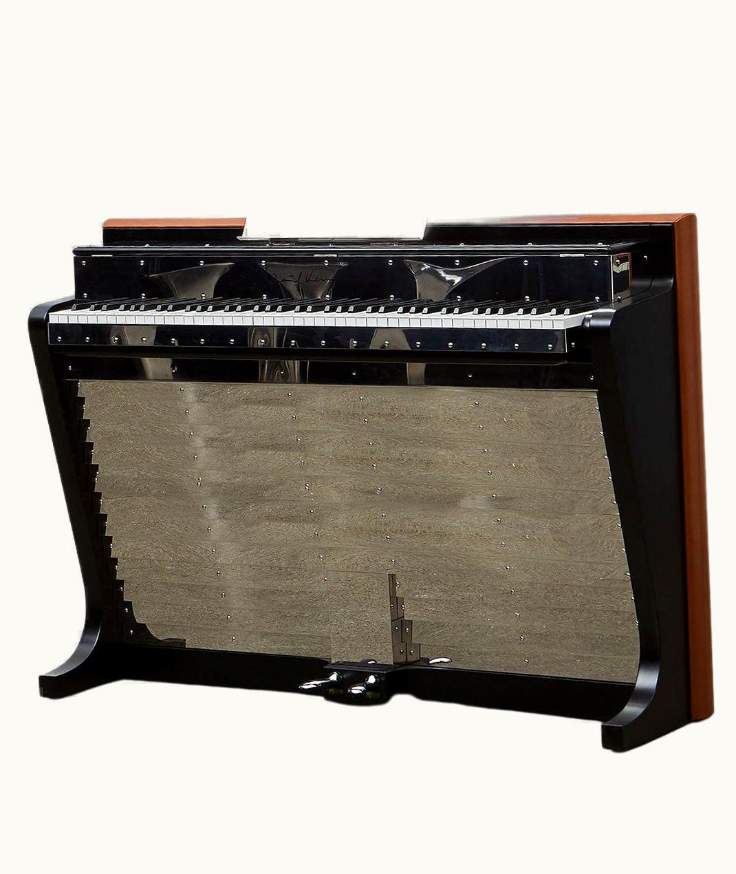 Poul Henningsen Poul Henningsen PH Pianette, Cognac Color Leather, Wood Panels And Chromed Metal Parts