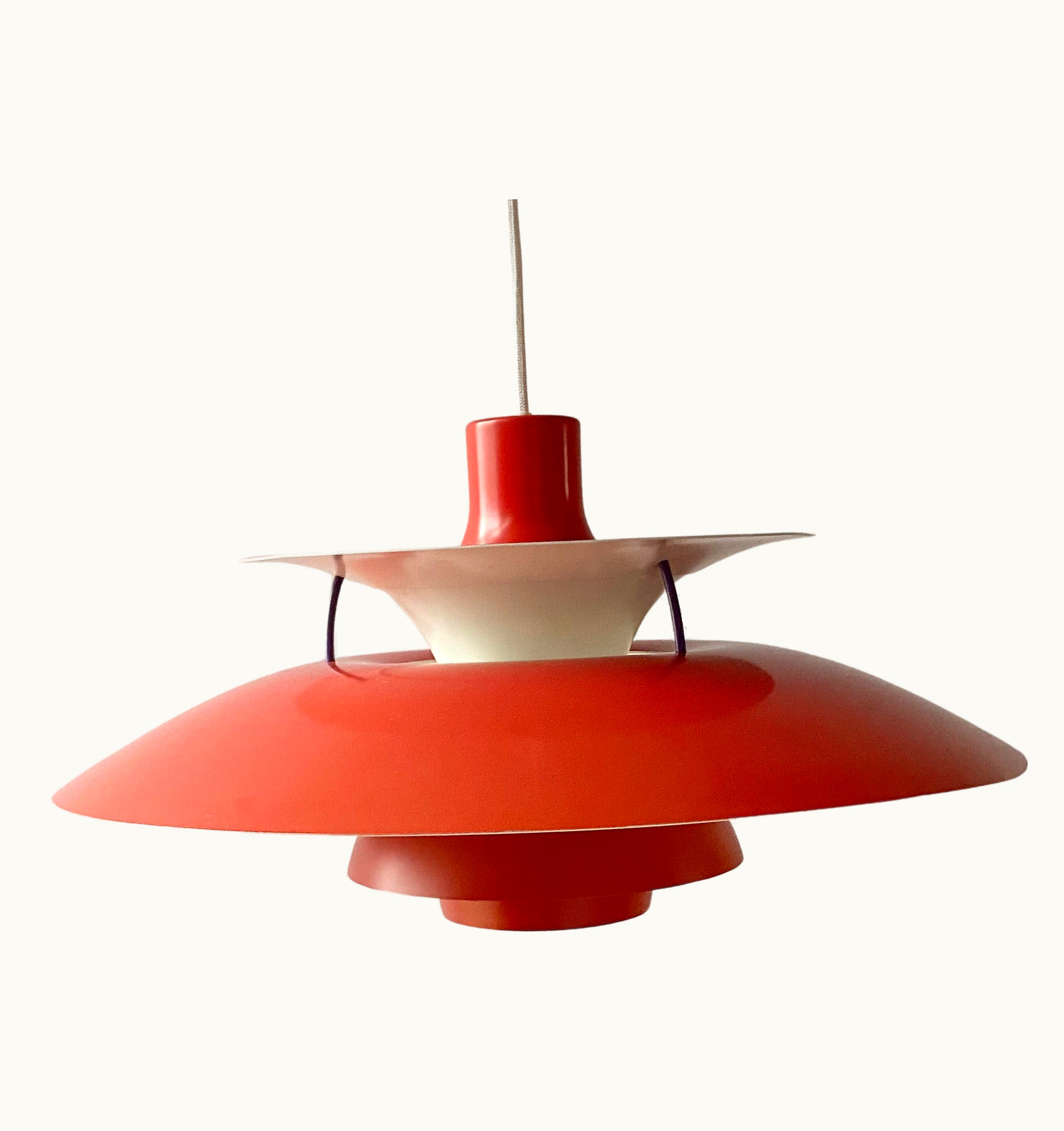 Poul Henningsen Poul Henningsen Red Poul Henningsen Ph 5 Pendant Lamp By Louis Poulsen, Denmark