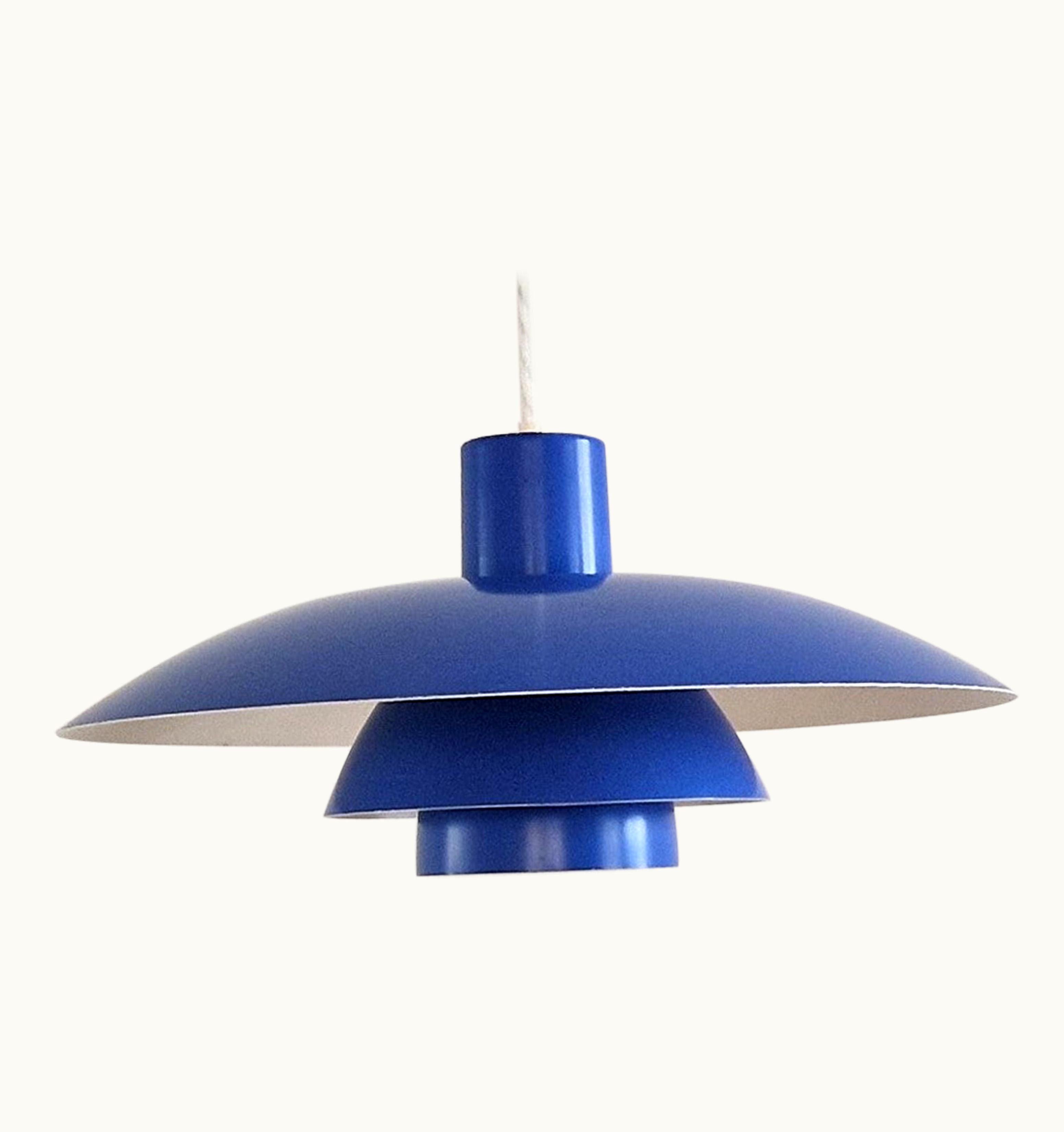 Poul Henningsen Poul Henningsen Blue PH 4/3 Pendant Lamp By Poul Henningsen For Louis Poulsen, Denmark 1960's