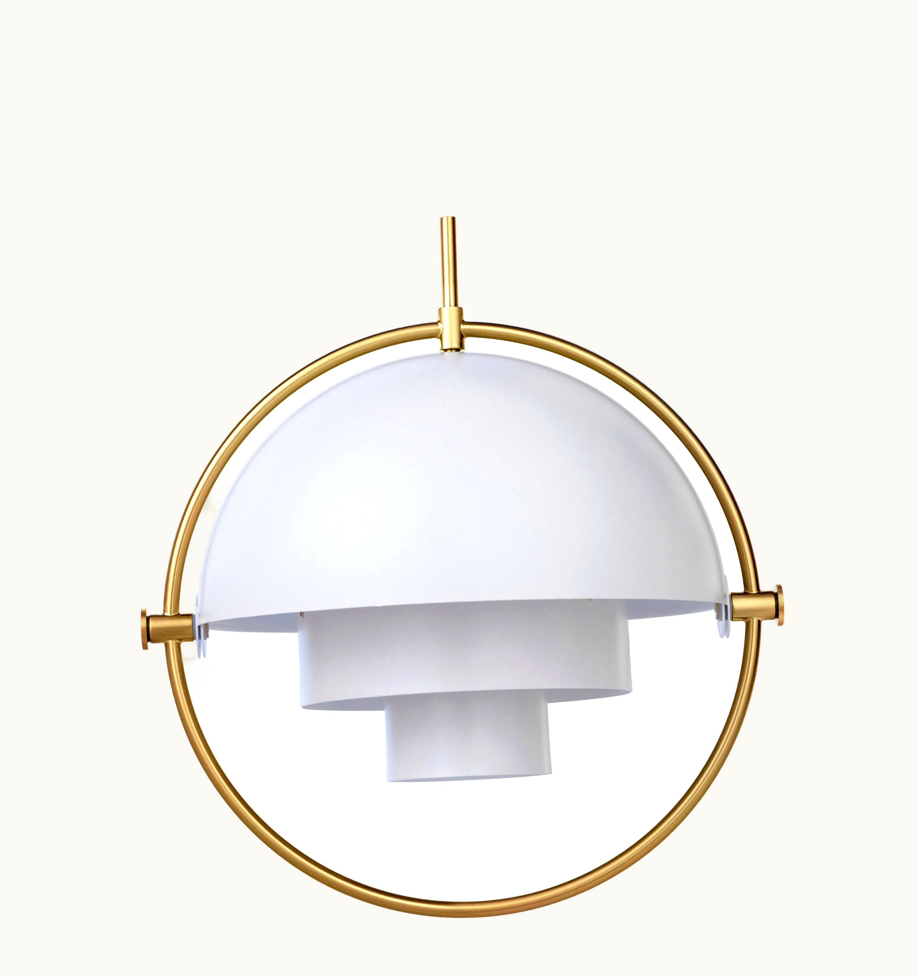Louis Weisdorf Louis Weisdorf 'Multi-Lite' Pendant Lamp In White / Brass