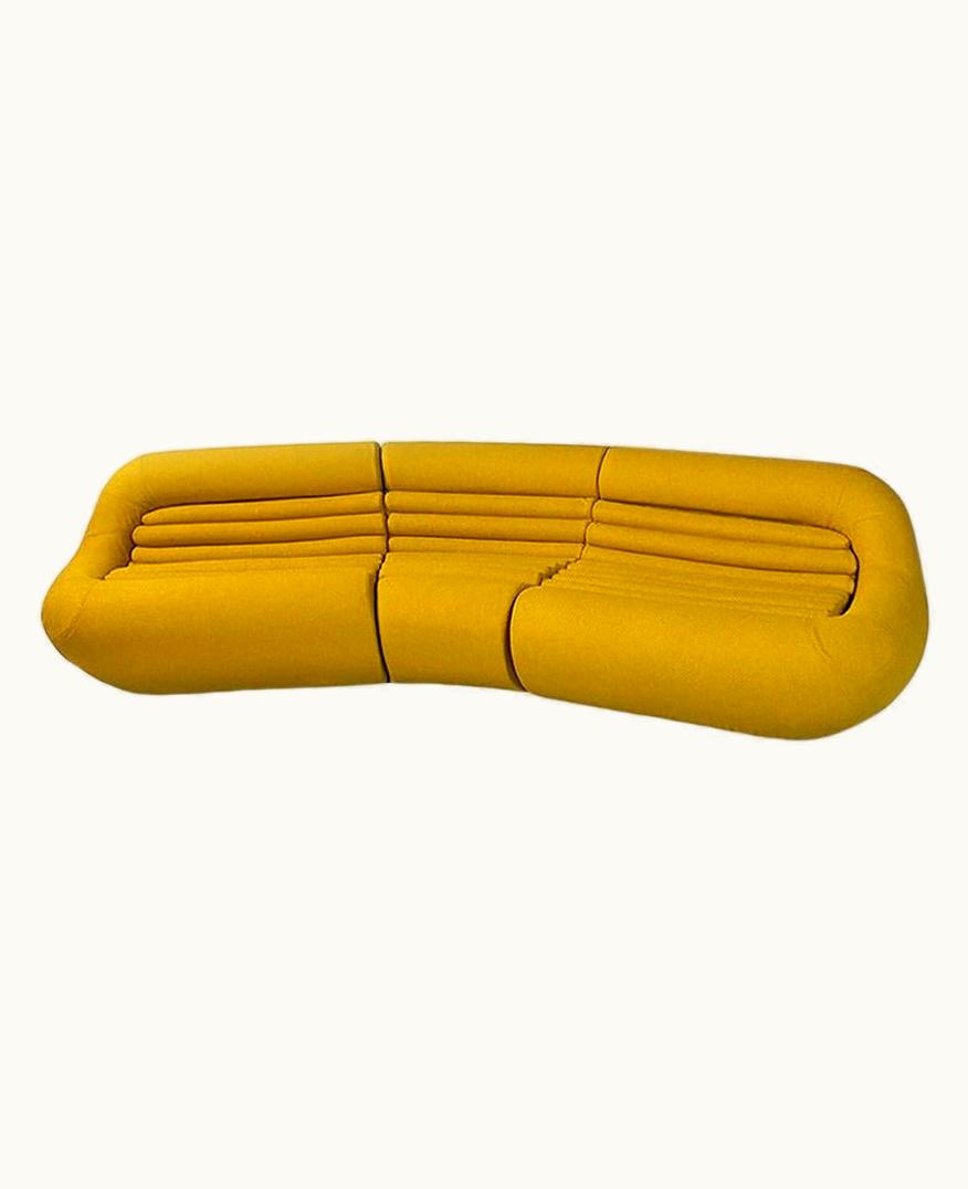 Gionathan de Pas & Donato D'Urbino & Paolo Lomazzi Gionathan de Pas & Donato D'Urbino & Paolo Lomazzi Italian Modern Yellow Modular Carrera Sofa By DDL Group For BBB Bonacina, 1969