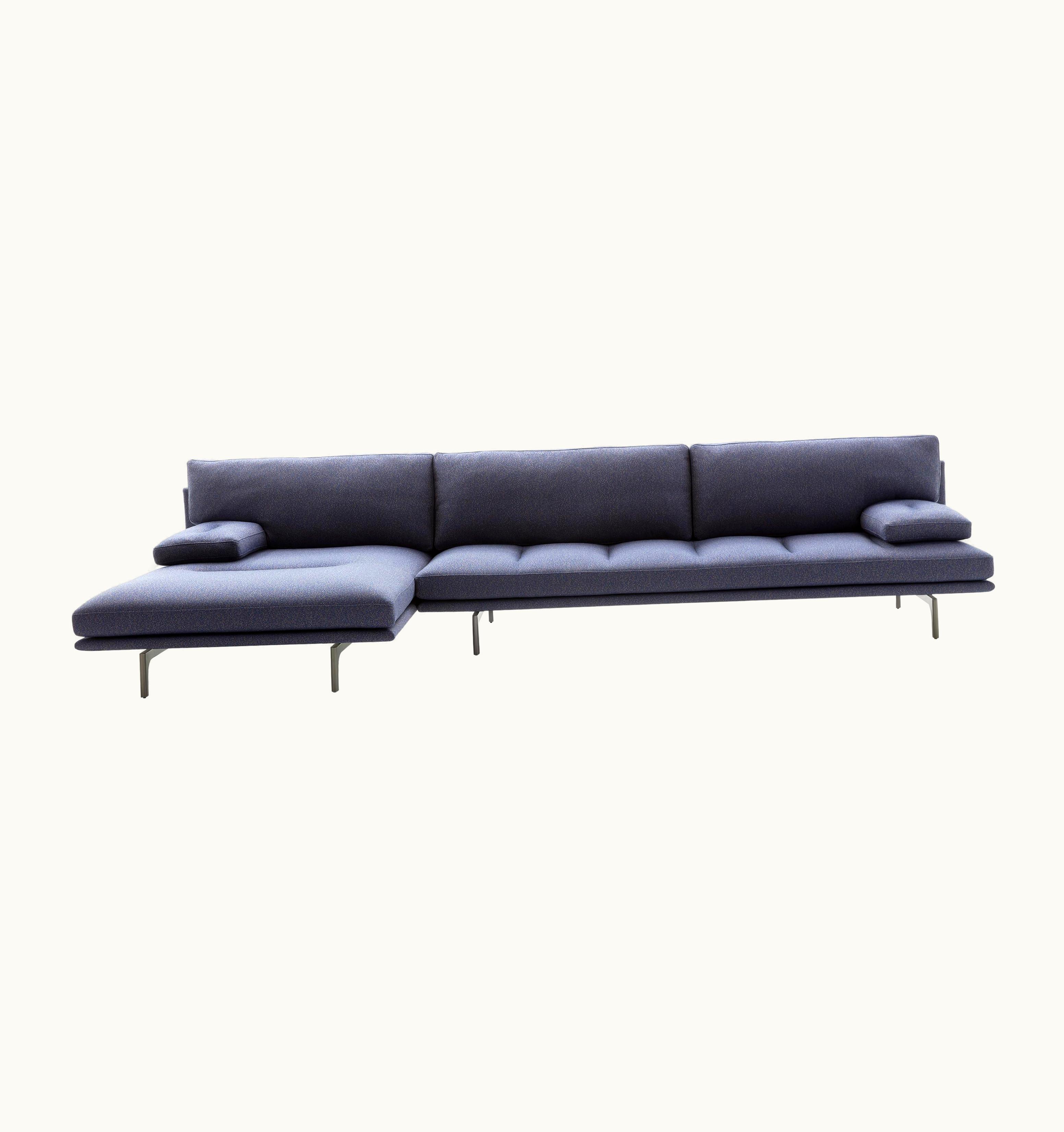 Gionathan de Pas & Donato D'Urbino & Paolo Lomazzi Gionathan de Pas & Donato D'Urbino & Paolo Lomazzi Zanotta Milano+ Modular Sofa In Purple Upholstery With Nickel-Satin Frame