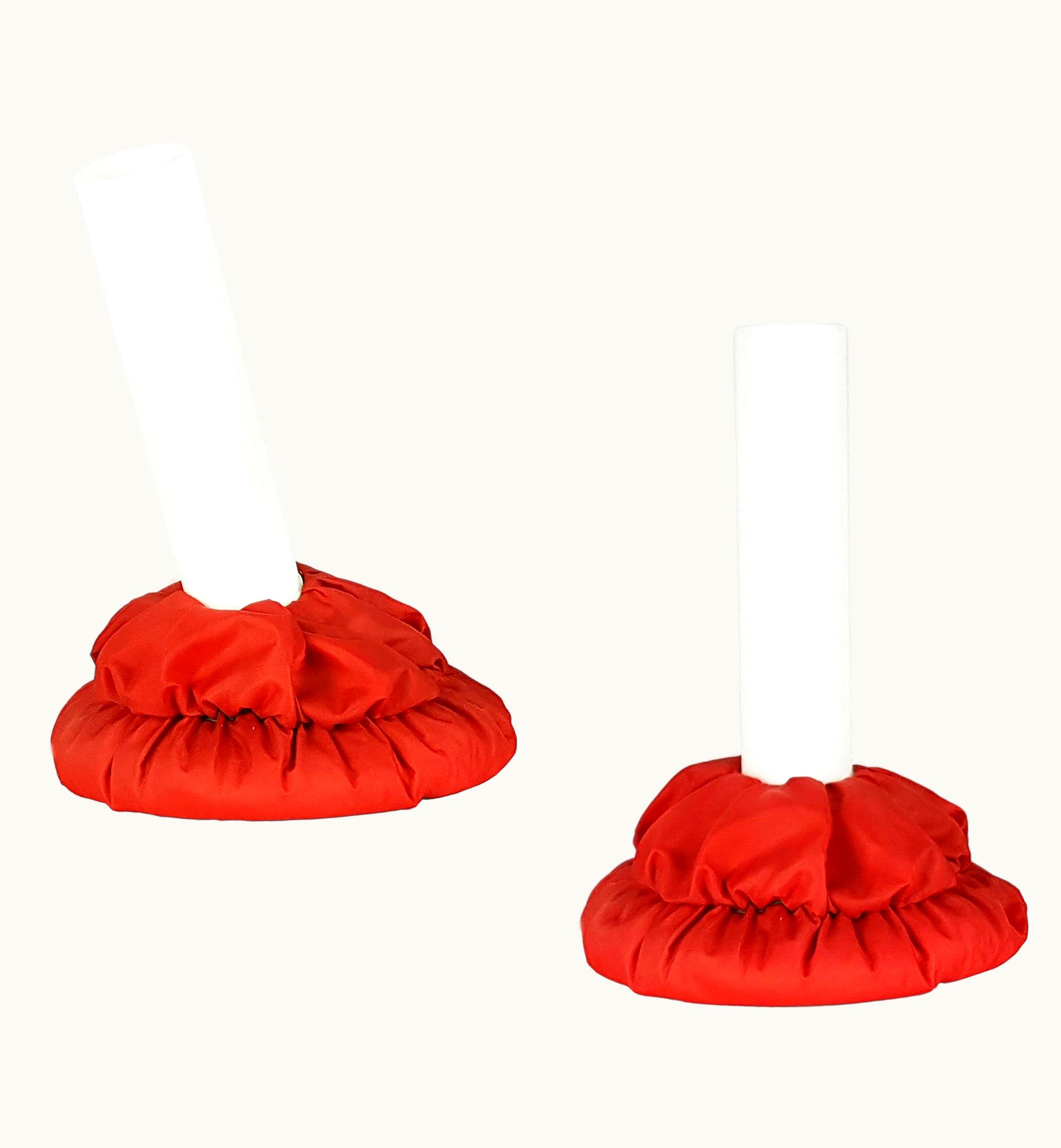 Gionathan de Pas & Donato D'Urbino & Paolo Lomazzi Gionathan de Pas & Donato D'Urbino & Paolo Lomazzi Two Fabric And White Plastic Shade Cloche By De Pas D'Urbino Lomazzi For Sirrah