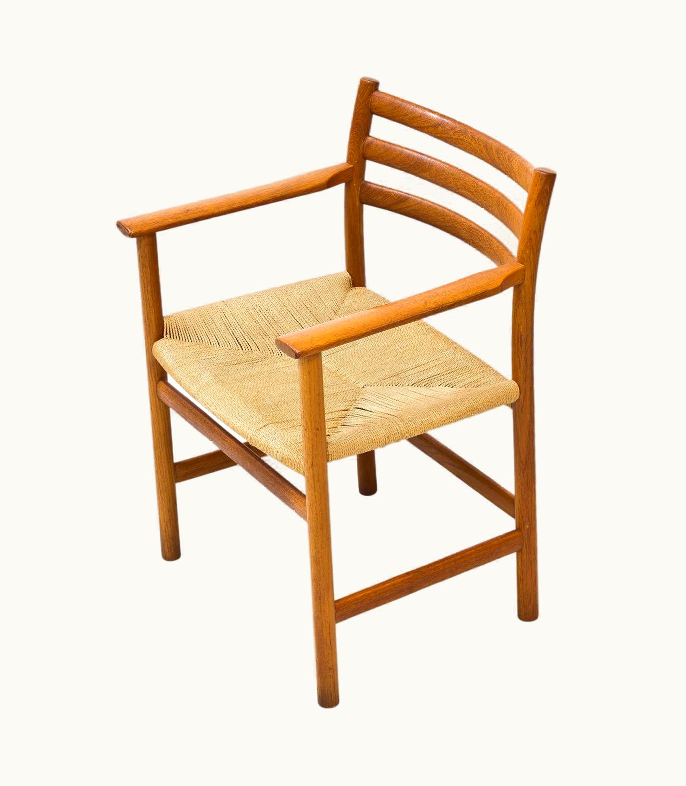 Poul Volther Teak & Paper Cord Armchair By Poul Volther, Denmark, 1950s