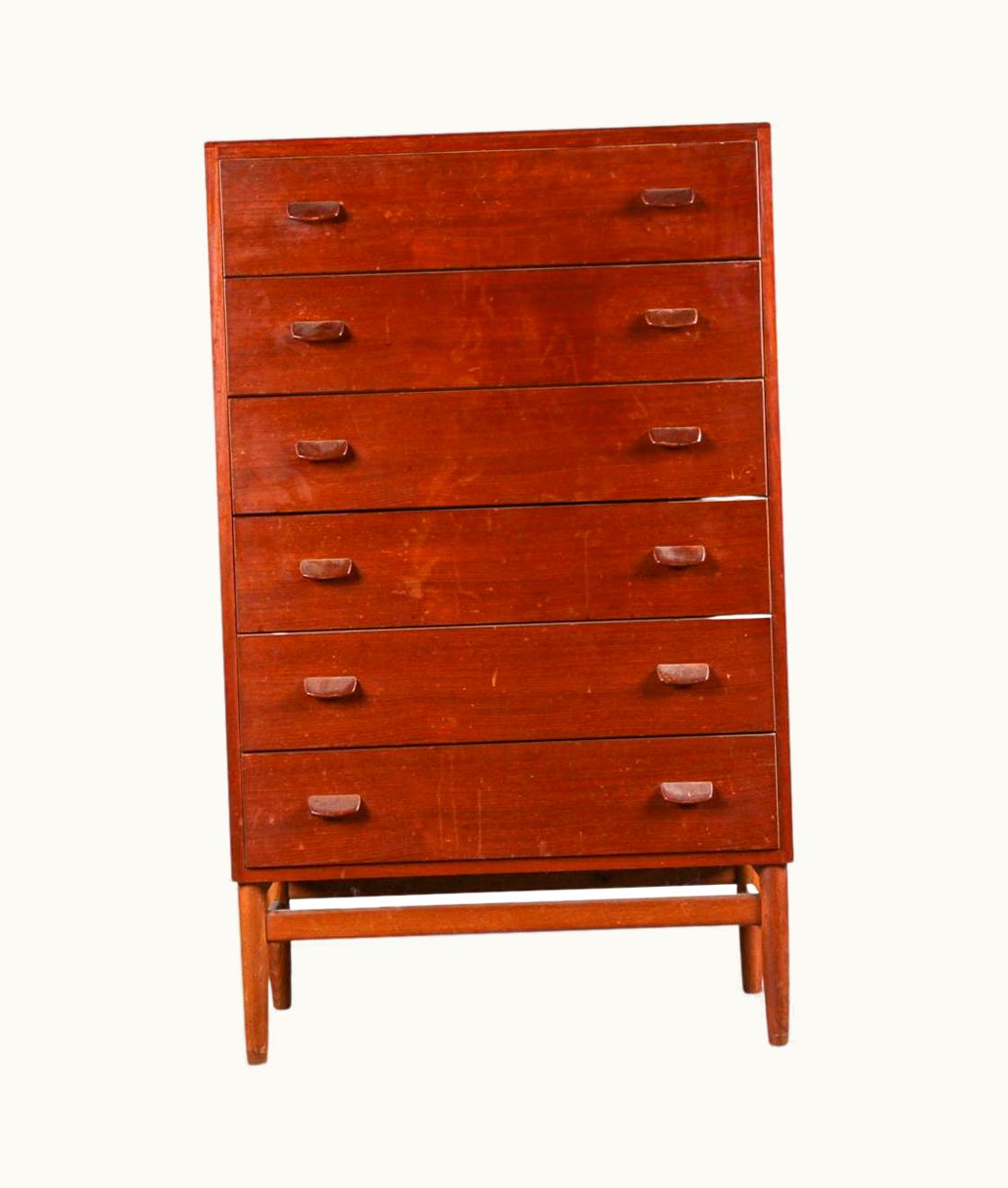 Poul Volther Teak + Oak Highboy By Poul Volther