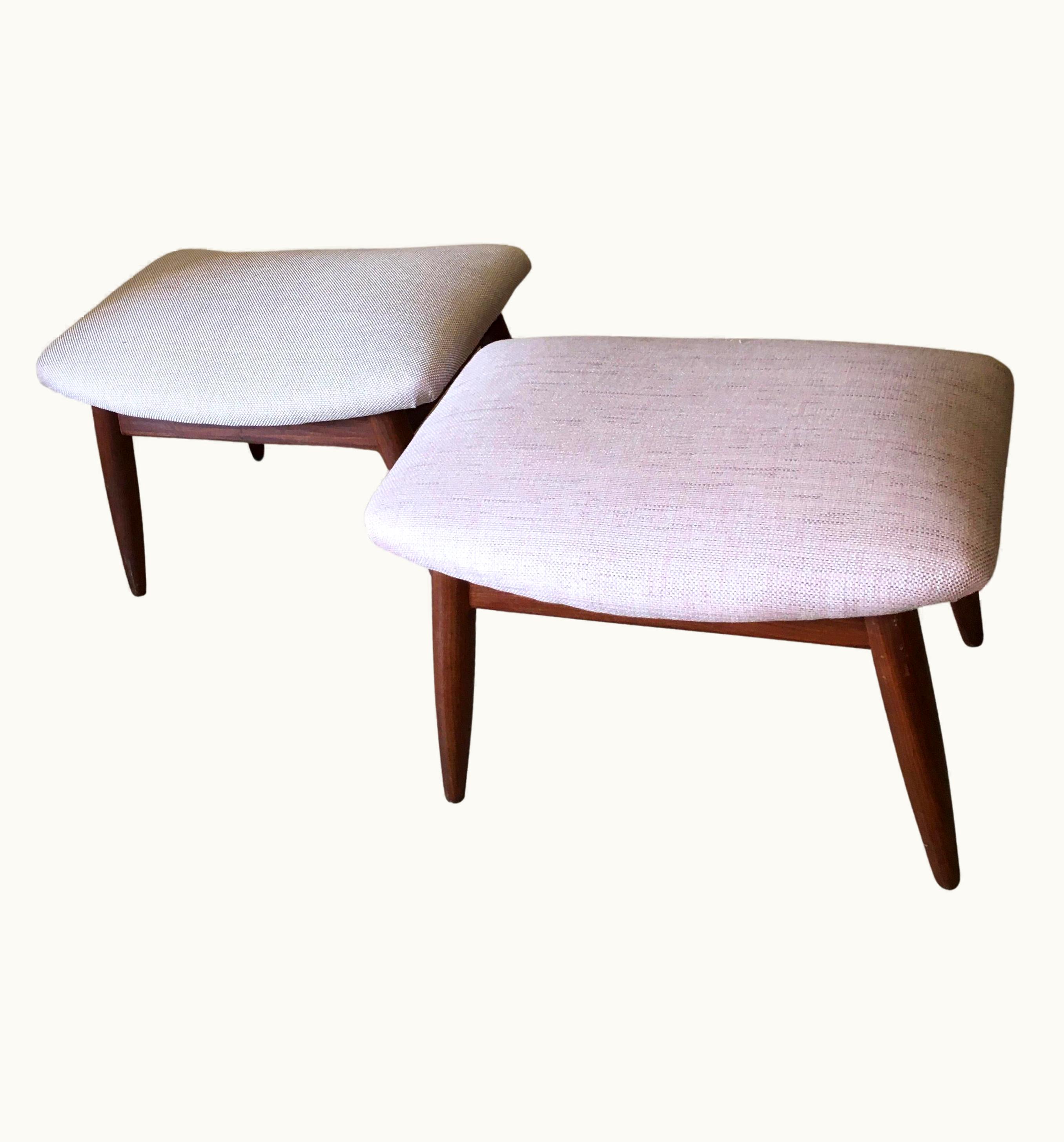 Poul Volther Poul Volther Pair Of Teak Danish Stools Fully Restored By Poul Volter, Denmark, 1960