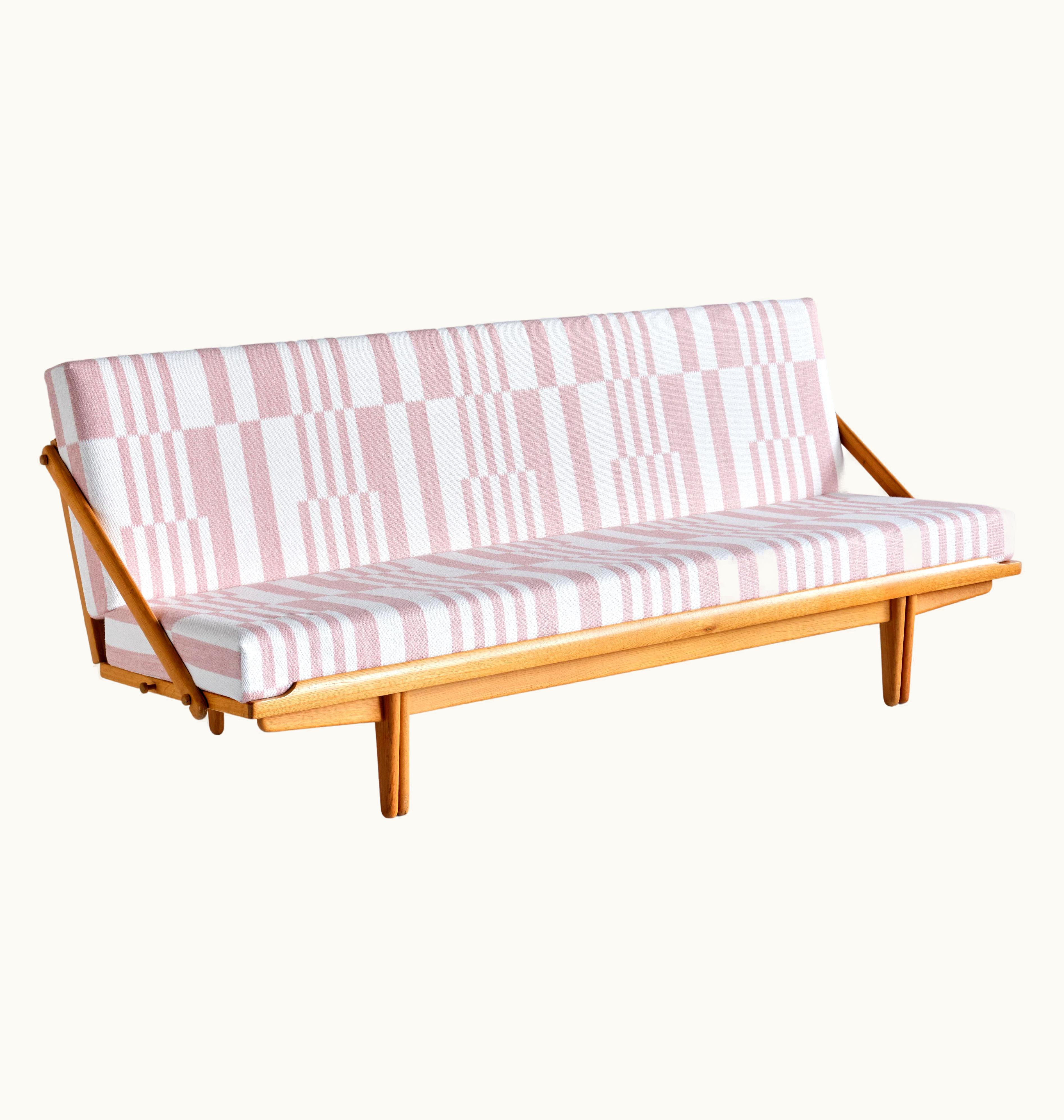 Poul Volther Poul Volther Sofa / Daybed In Oak And Pierre Frey Fabric, Gemla, Sweden, 1955
