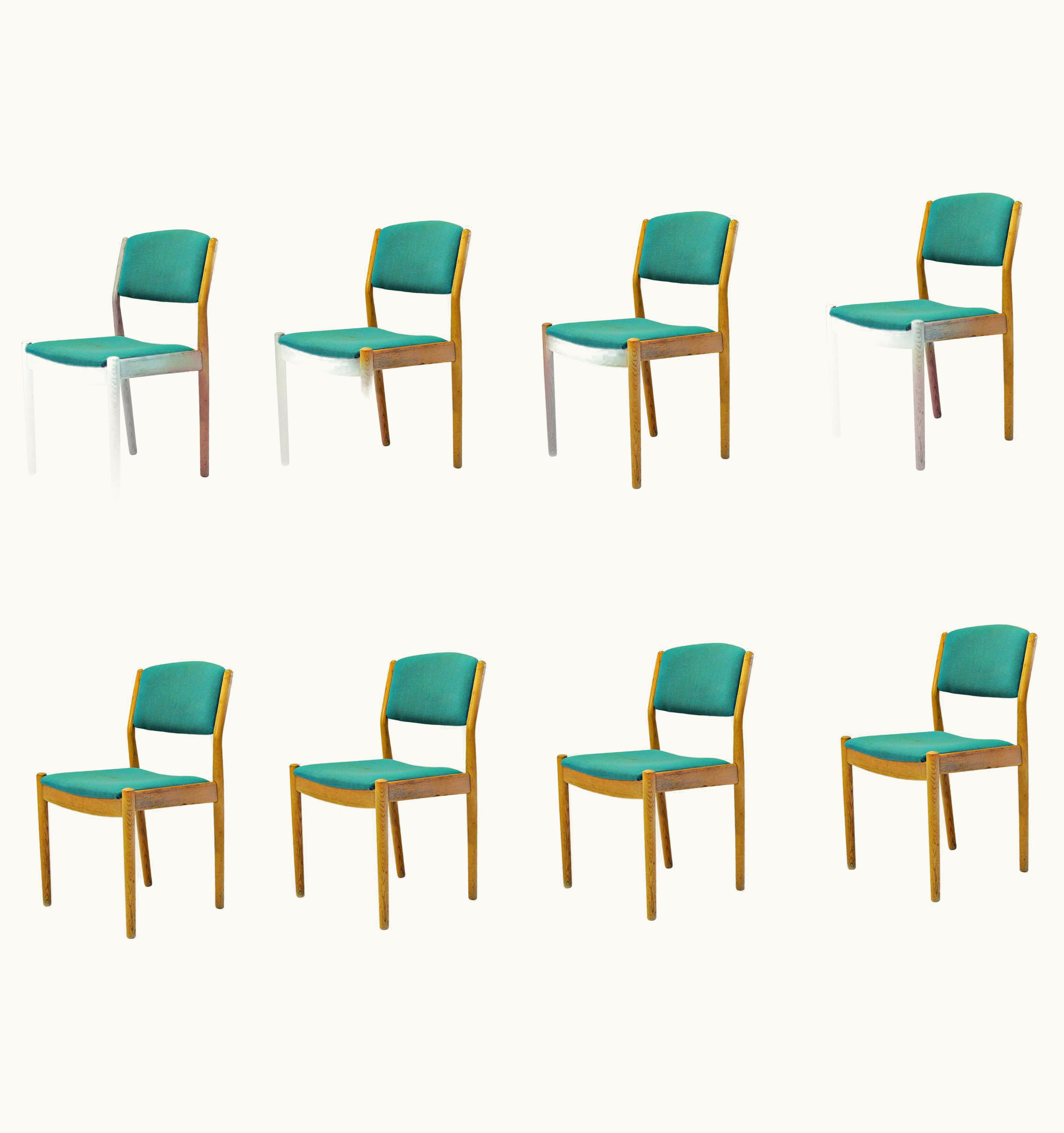 Poul Volther Set Of Eight Poul Volther Refinished Dining Chairs In Oak, Inc. Reupholstery