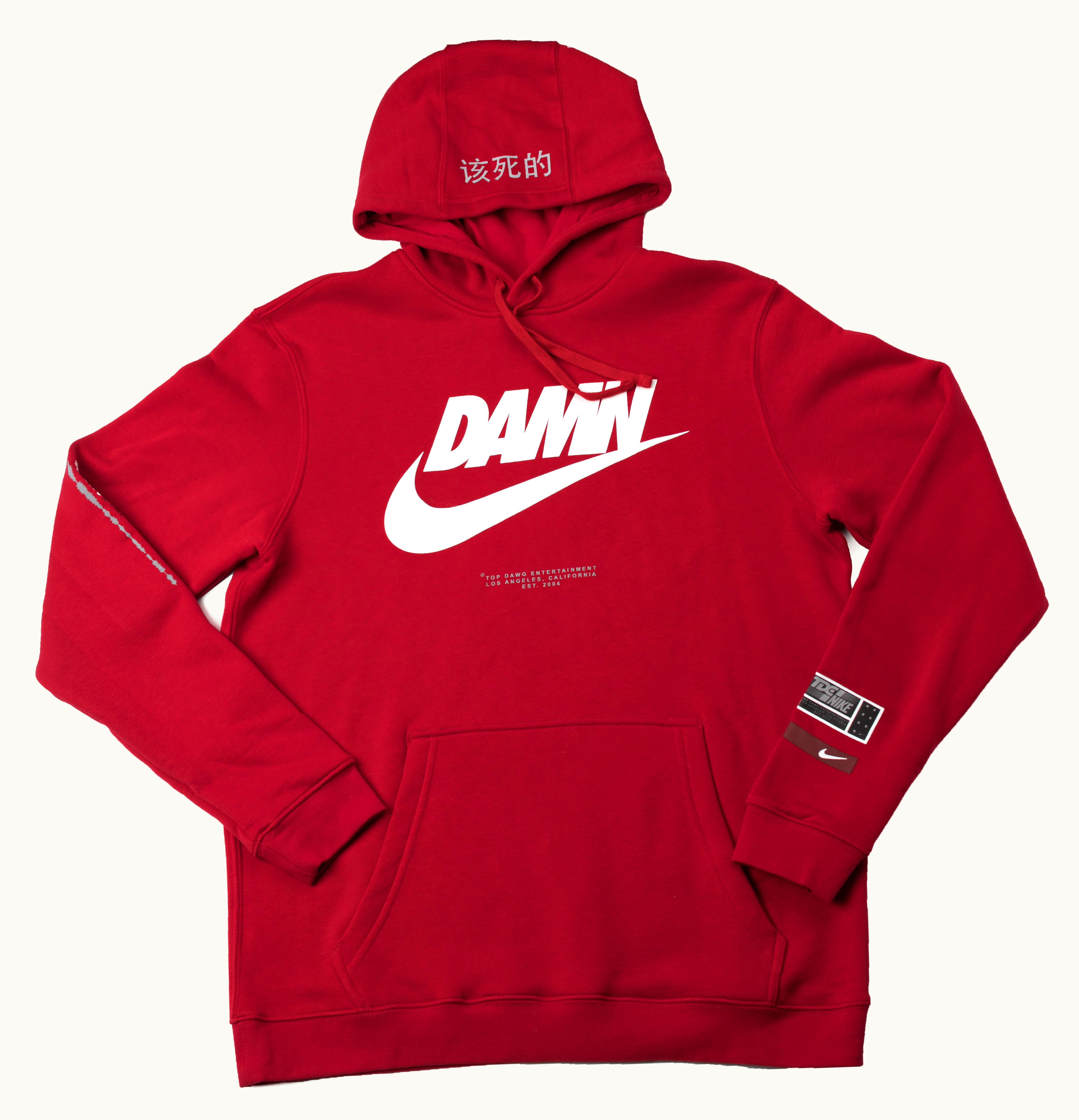 TDE x Nike Swoosh Logo Hoodie Red