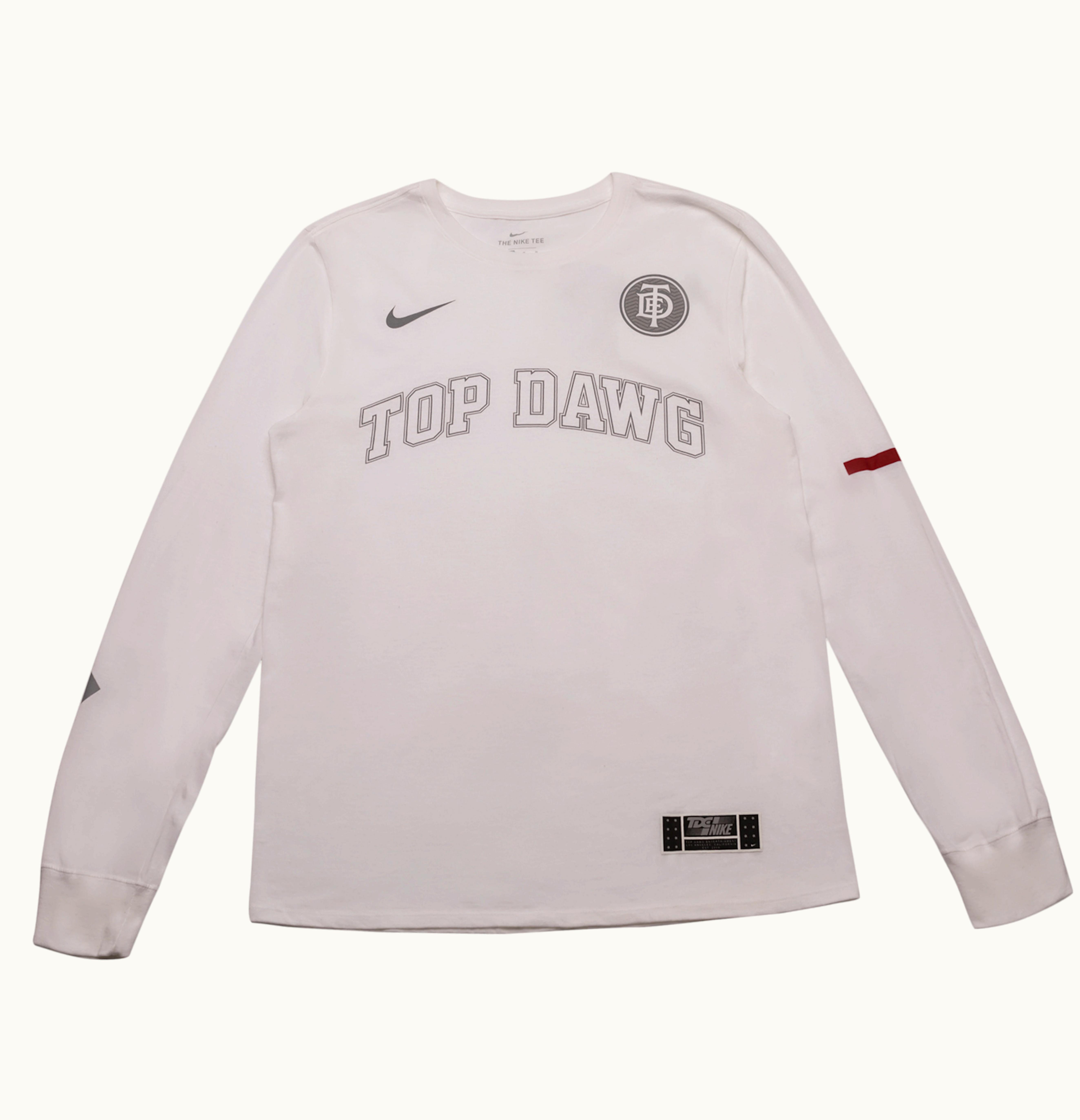 TDE TDE x Nike Top Dawg Arc Long Sleeve Tee White