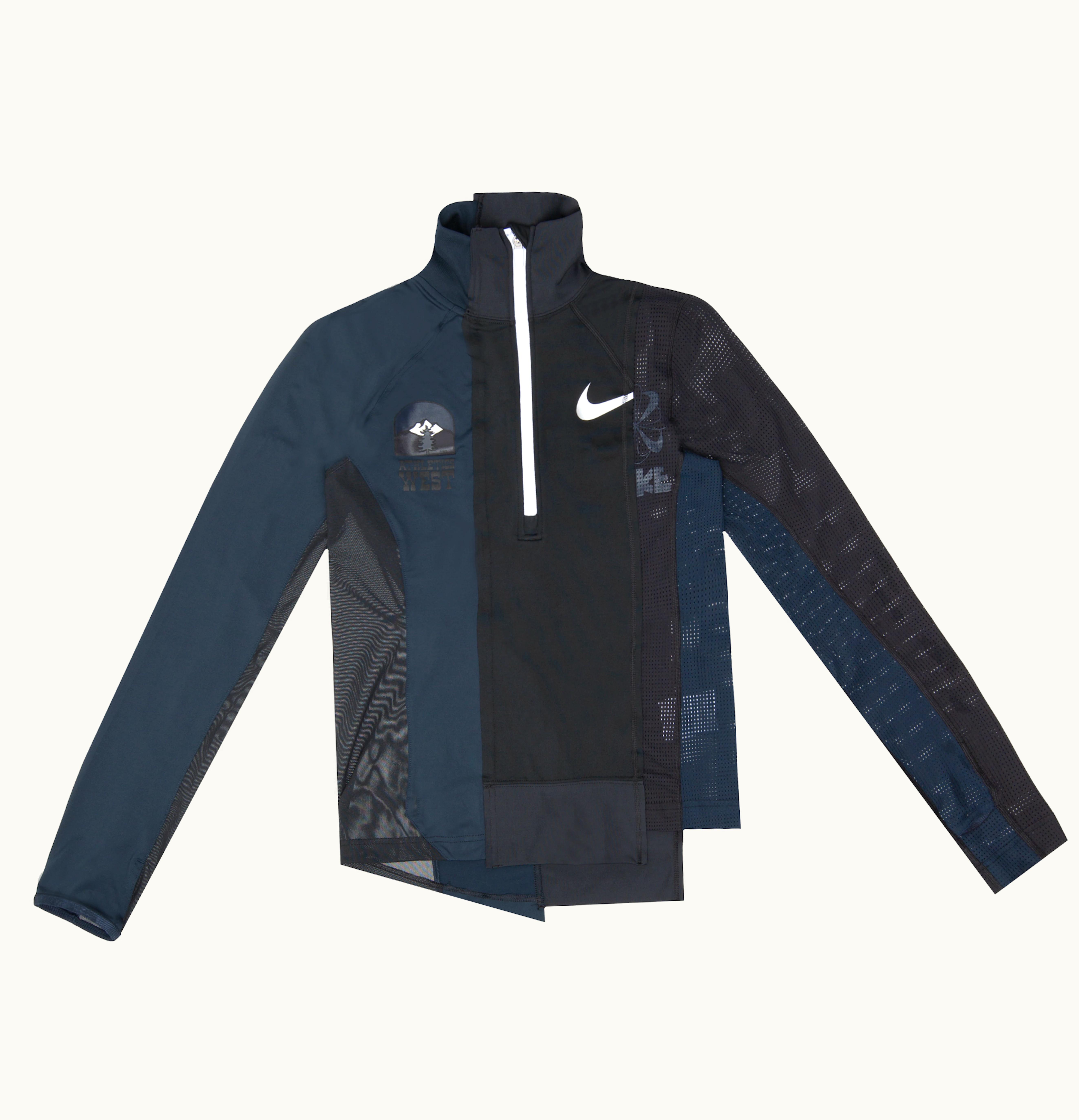 Nike Nike x Sacai Womens Half Zip Running Jacket Black Dark Obsidian