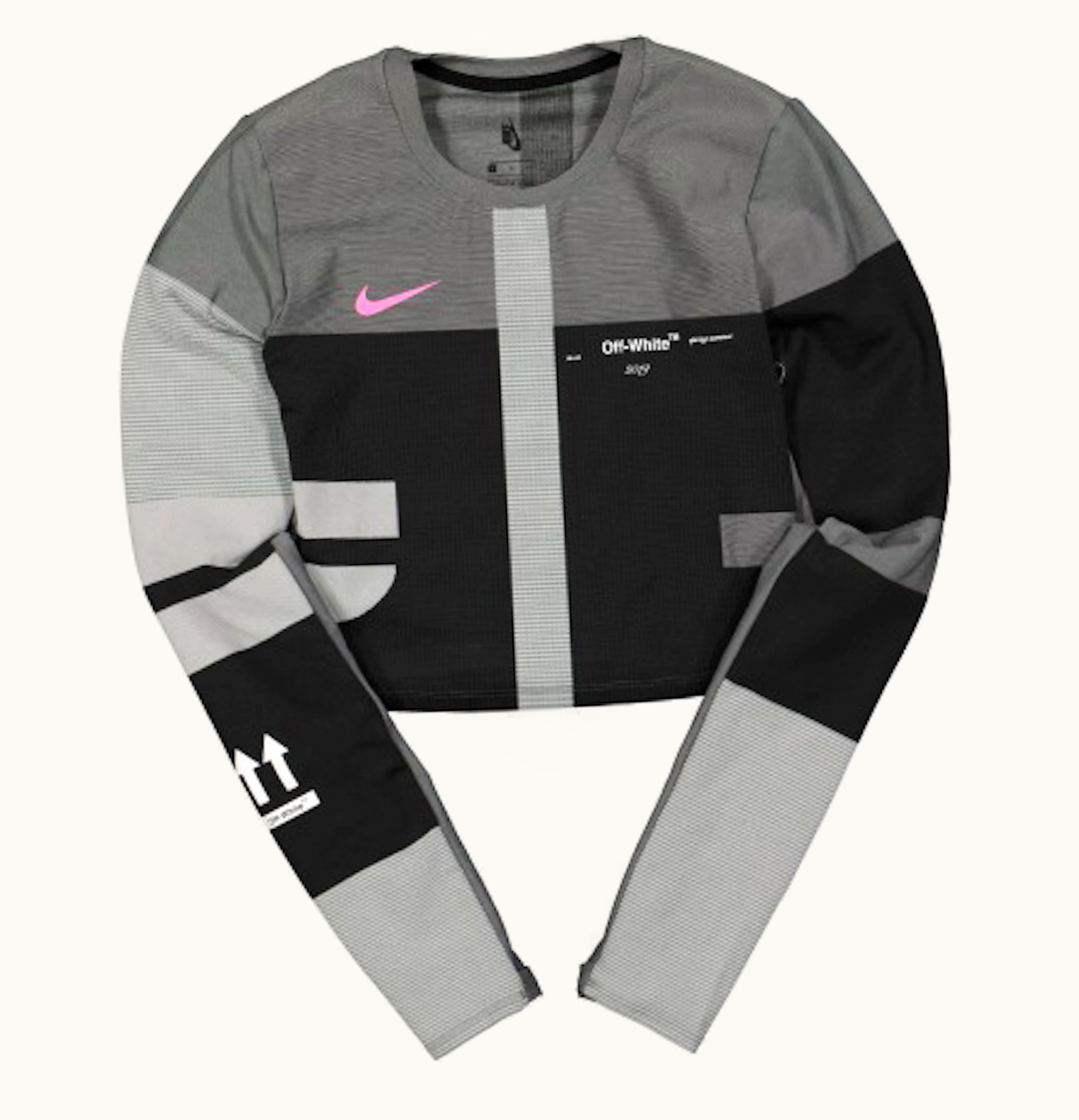 OFF-WHITE OFF WHITE x Nike Womens Easy Run Top Vast Grey