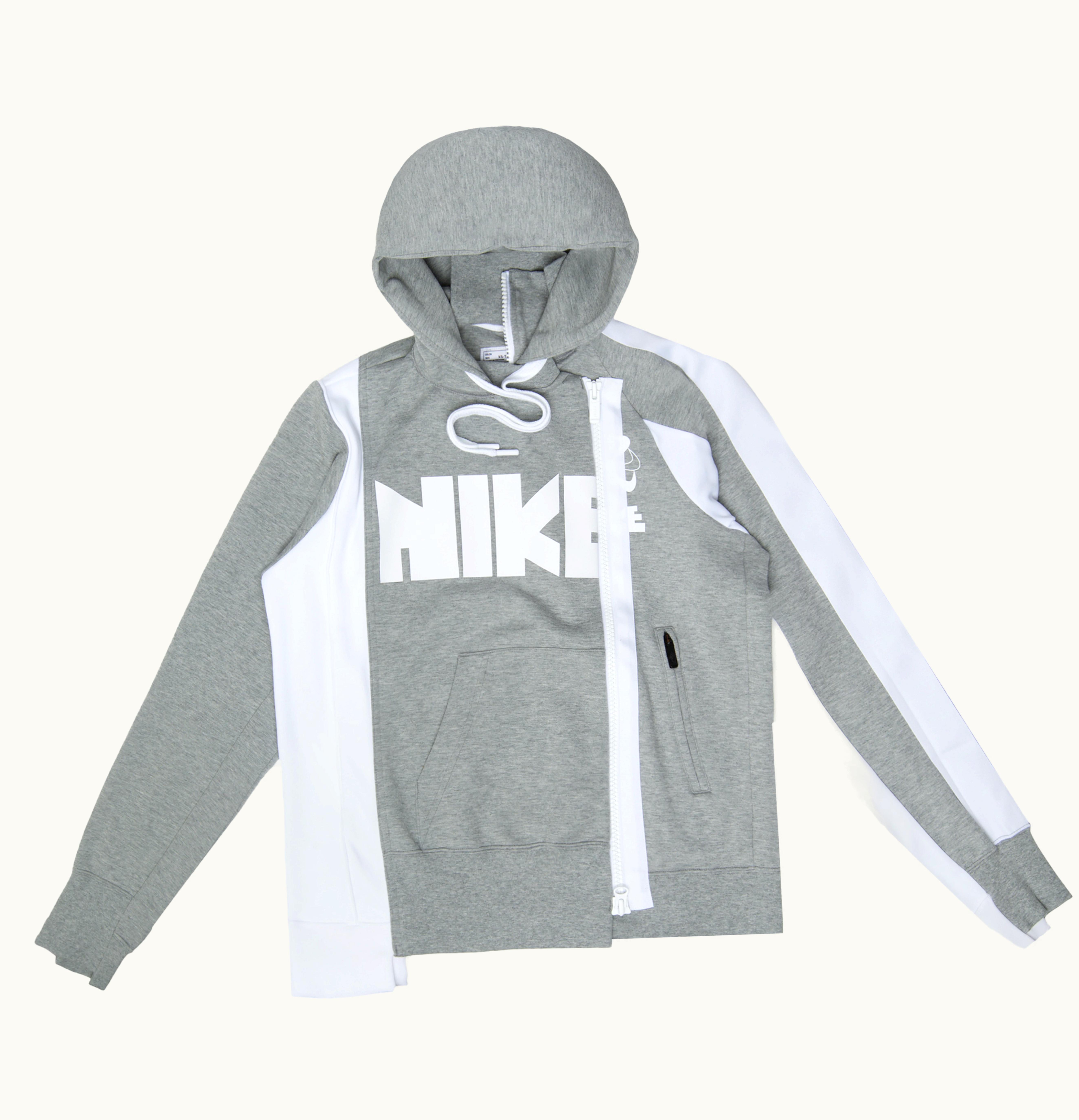 Nike Nike x Sacai Double Zip Hoodie Dark Grey Heather White