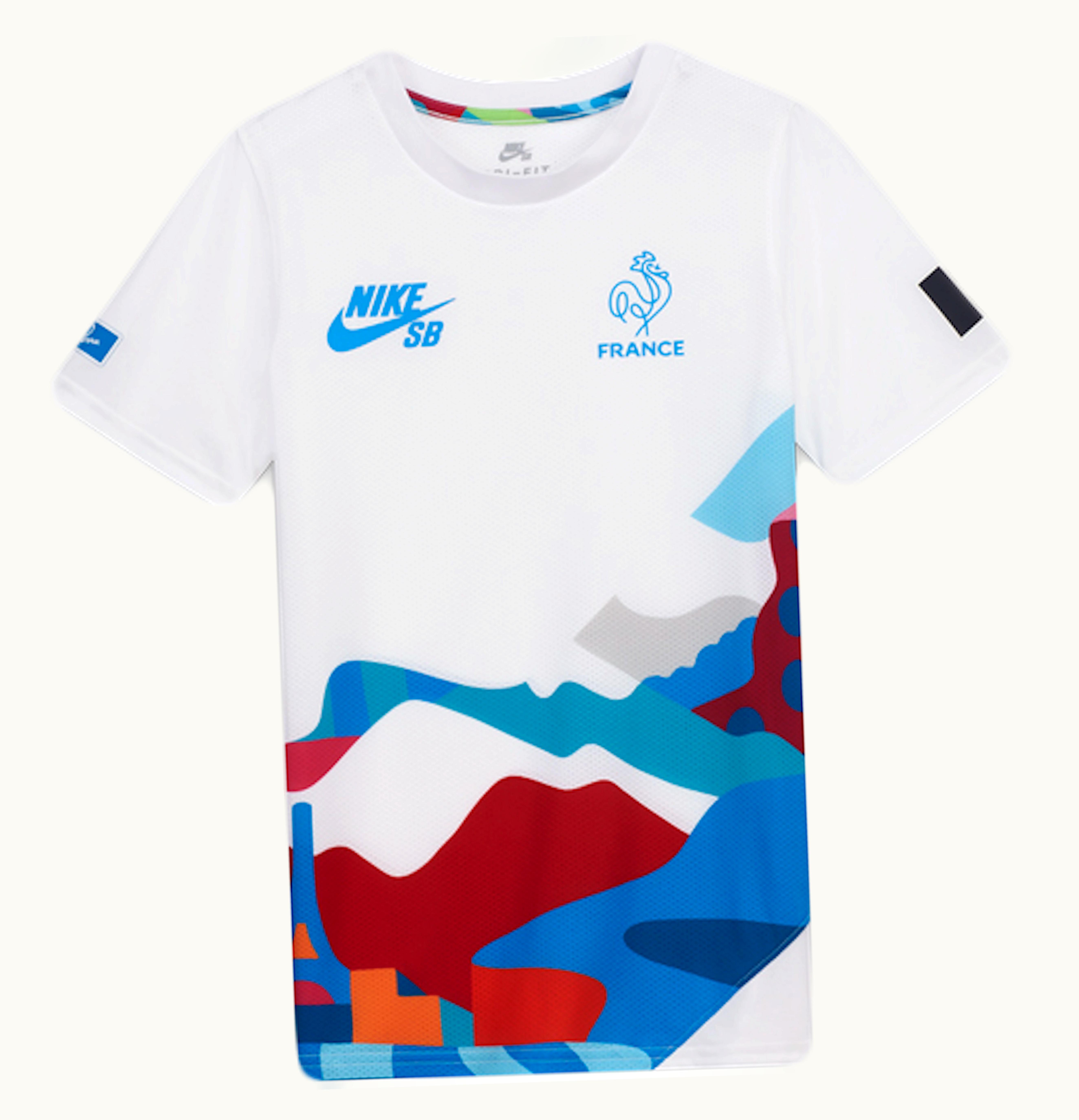 Nike SB Nike SB x Parra France Federation Kit Crew Youth Jersey White Neptune Blue