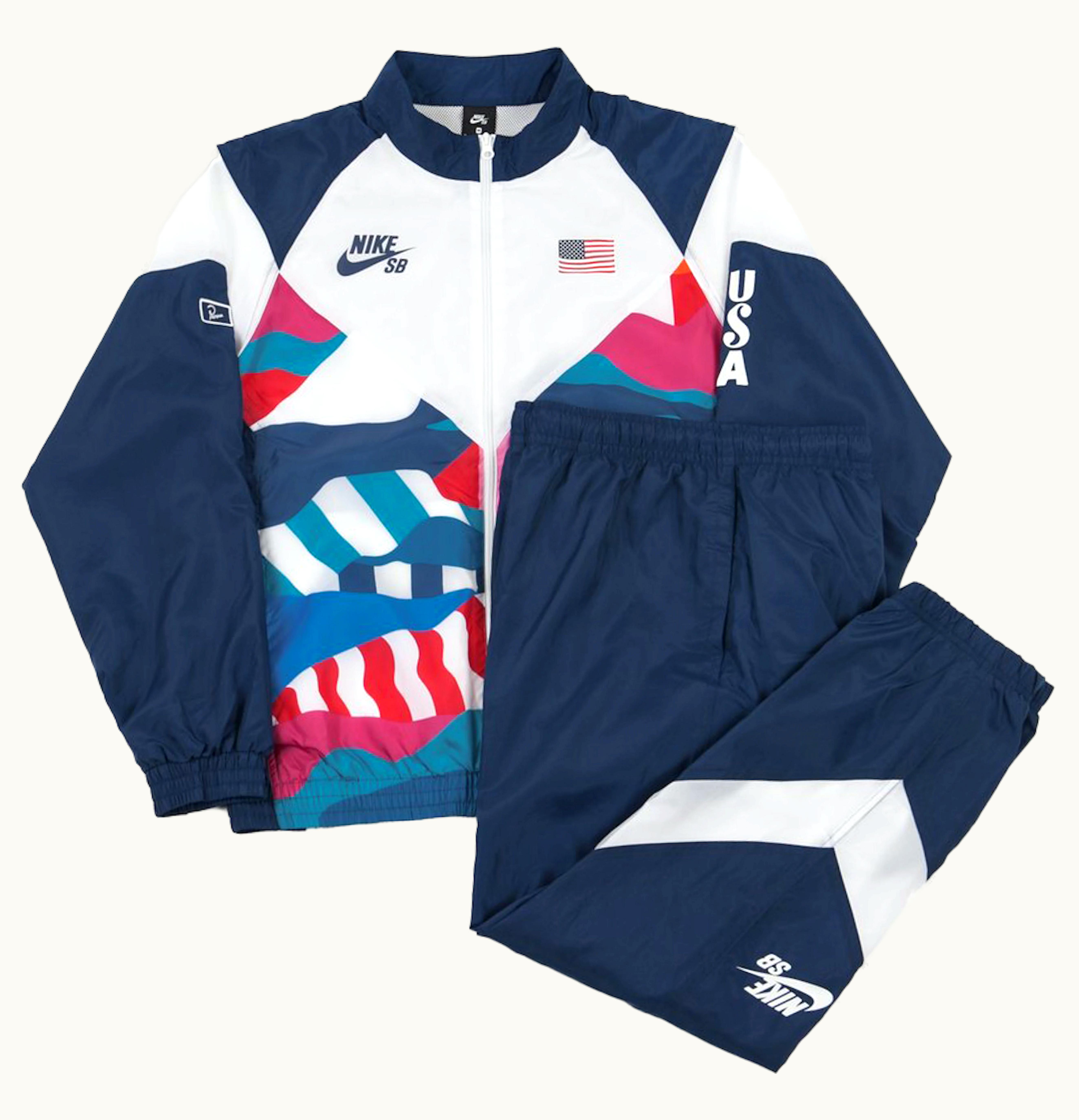 Nike SB Nike SB x Parra USA Federation Kit Skate Tracksuit Asia Sizing Brave Blue White
