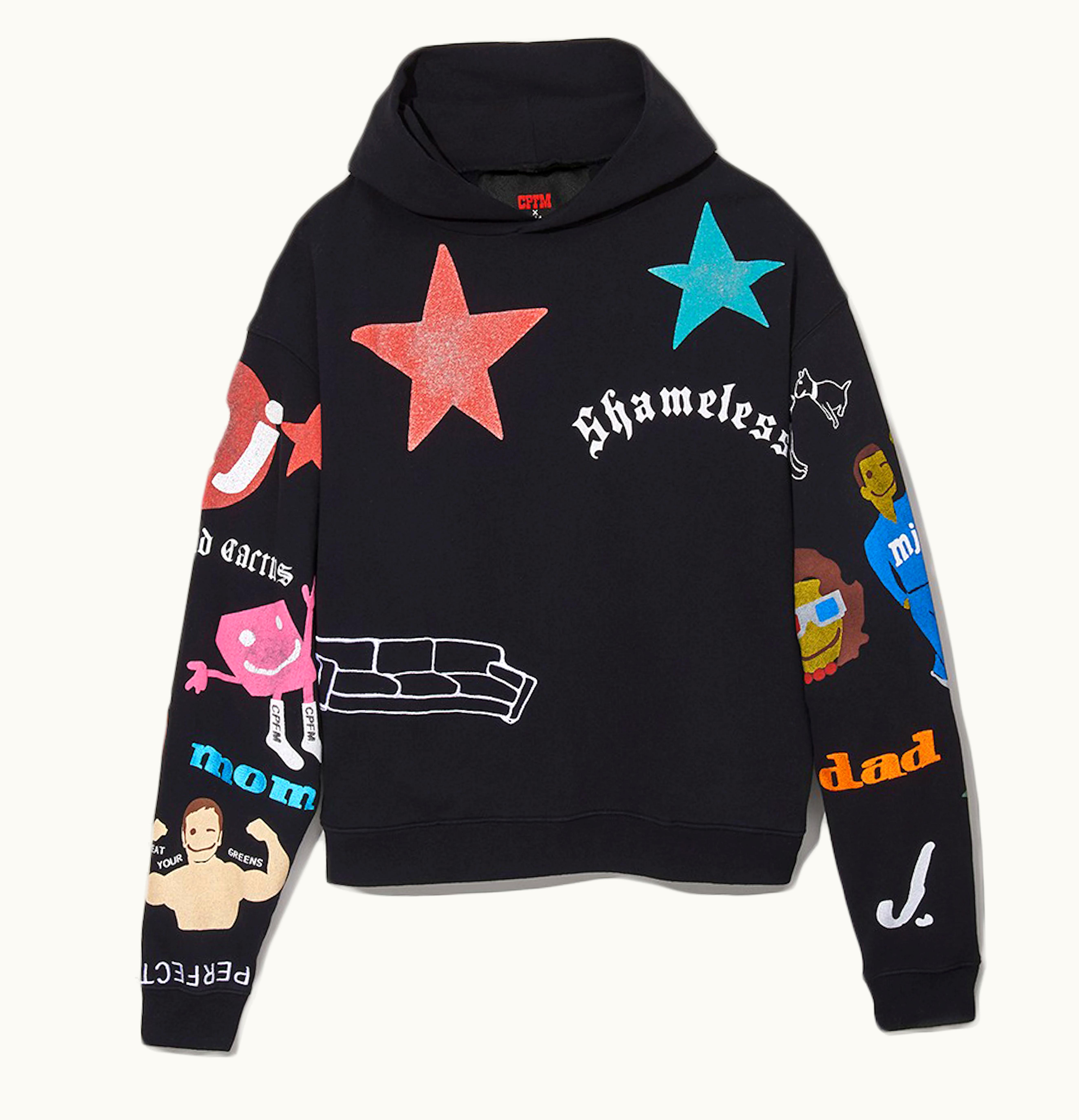 Cactus Plant Flea Market Cactus Plant Flea Market x Marc Jacobs Tattoo Hooded Pullover Sweatshirt Black