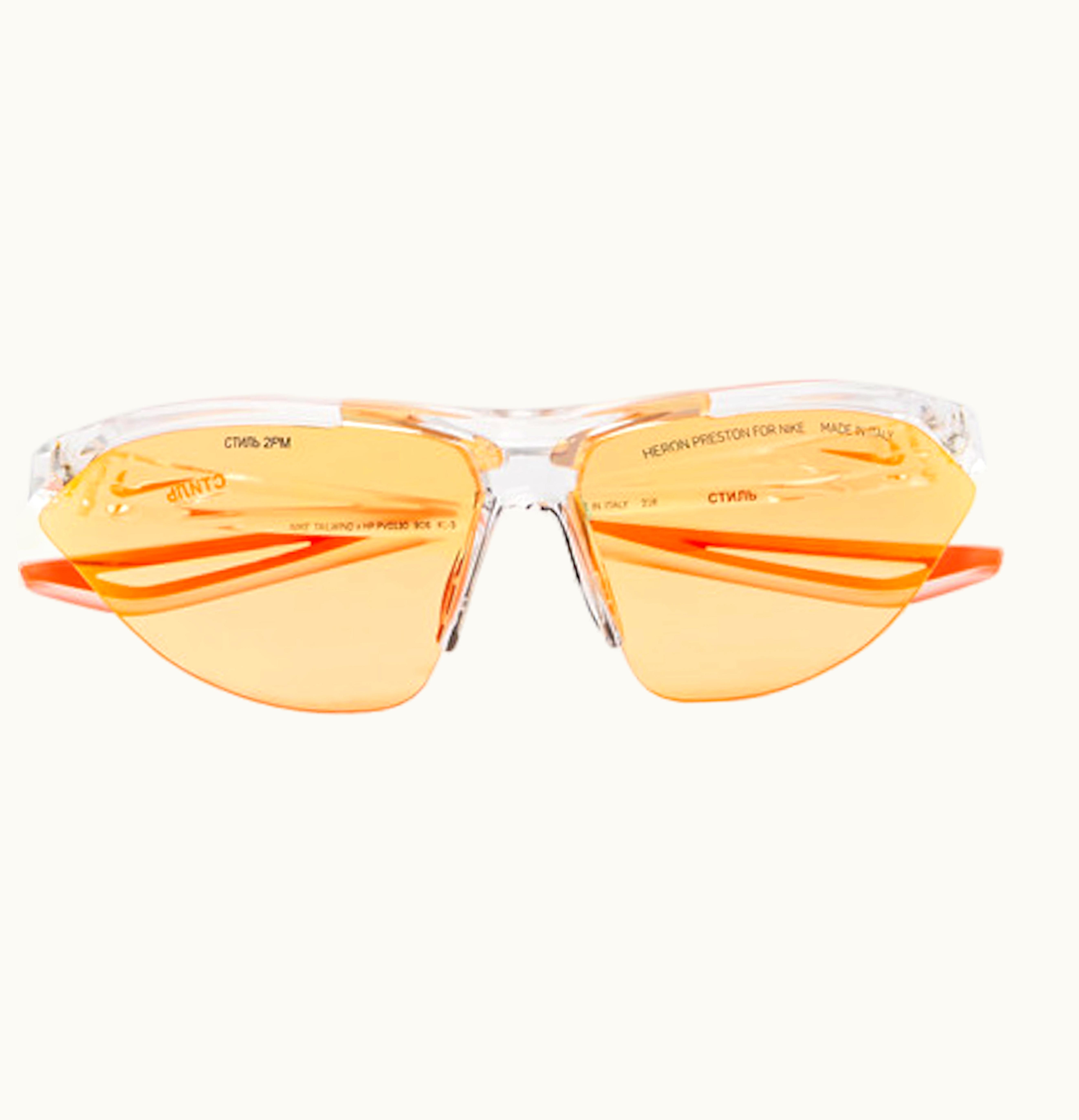 Heron Preston Heron Preston x Nike Tailwind Polycarbonate Sunglasses SS19 Clear Orange