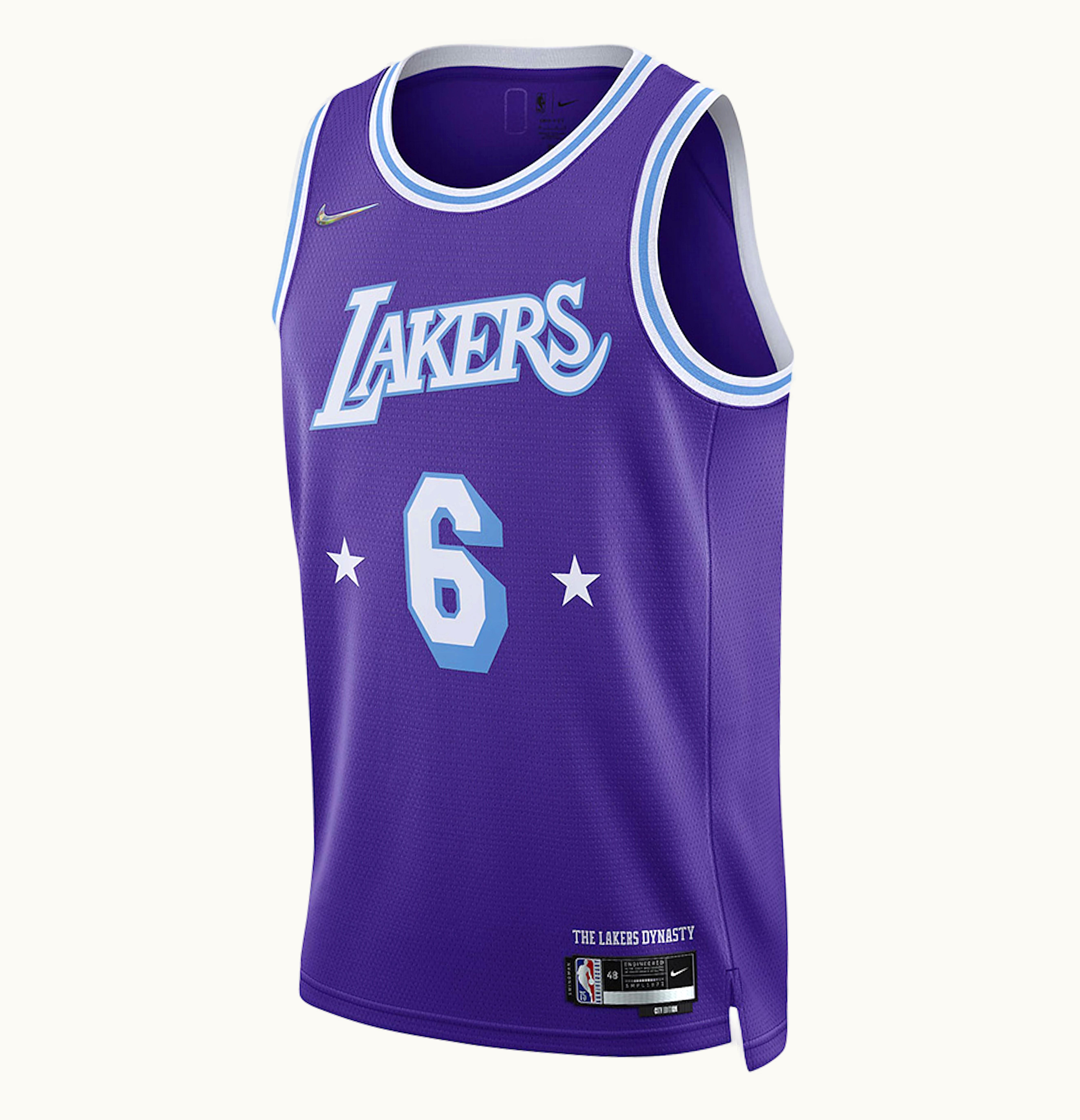 Nike Nike NBA Los Angeles Lakers City Edition Lebron James 6 Dri FIT Swingman Jersey Field Purple