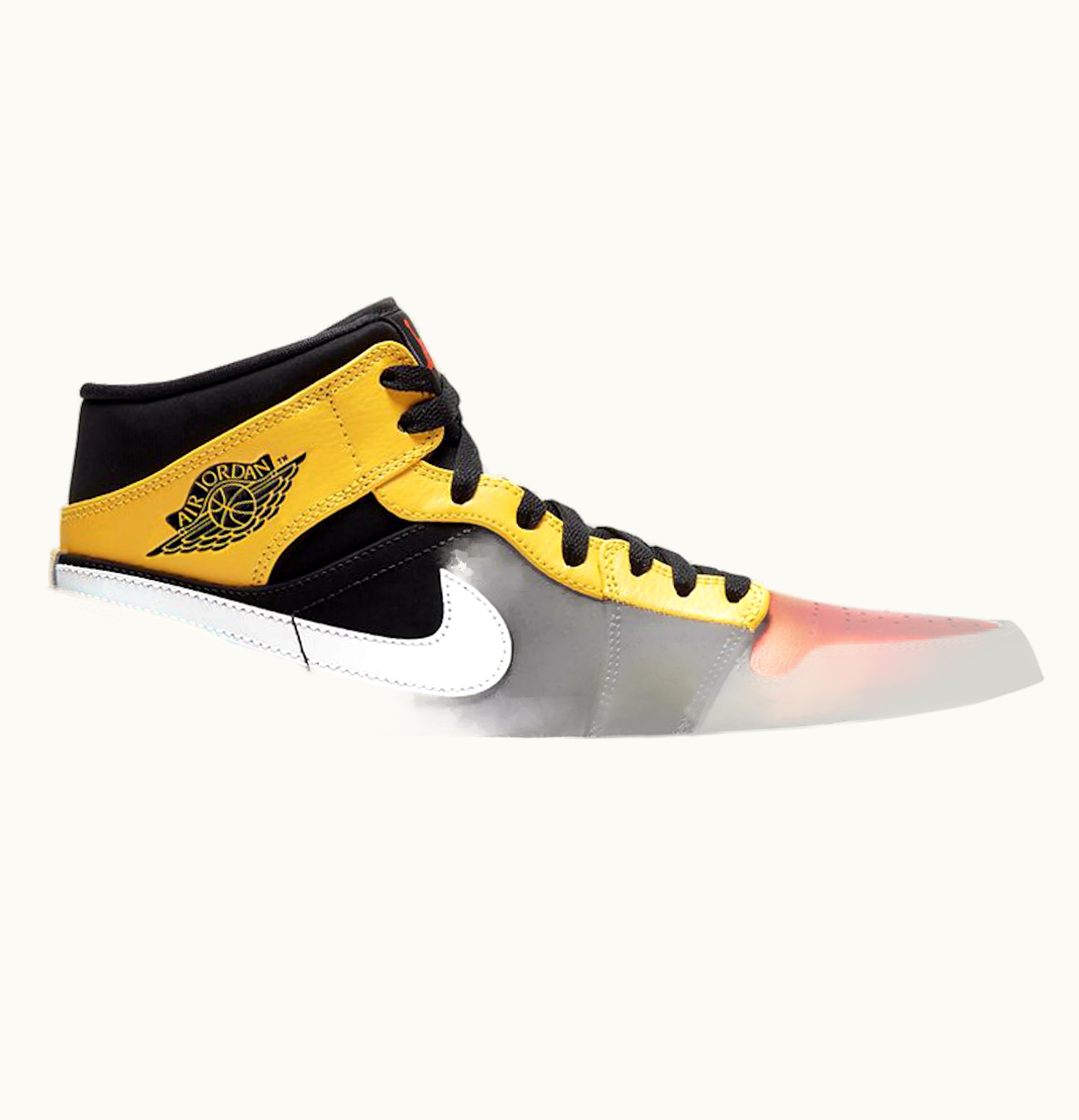 Jordan Air Jordan 1 Mid Black Amarillo Orange