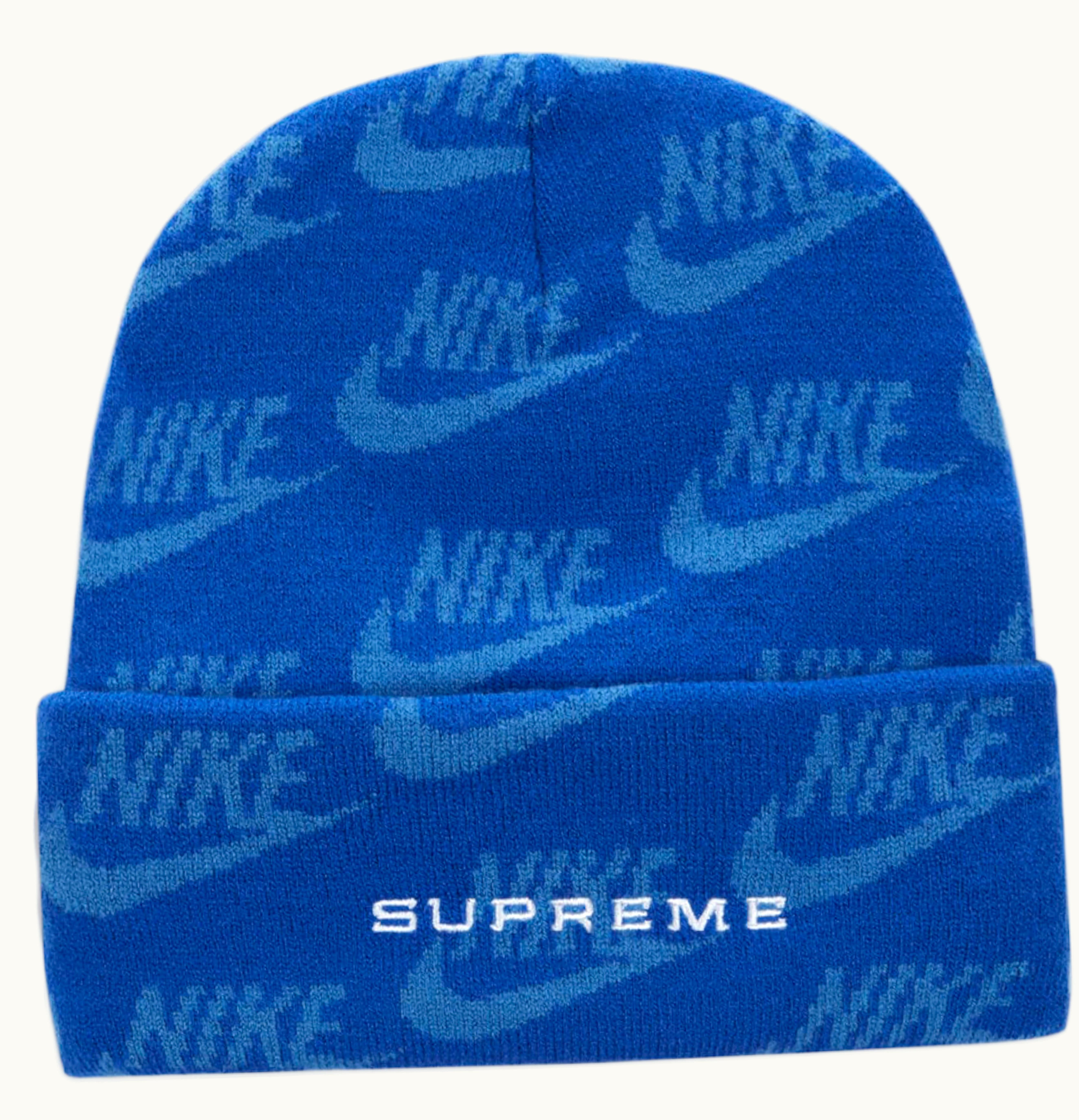 Supreme Supreme Nike Jacquard Logos Beanie Blue
