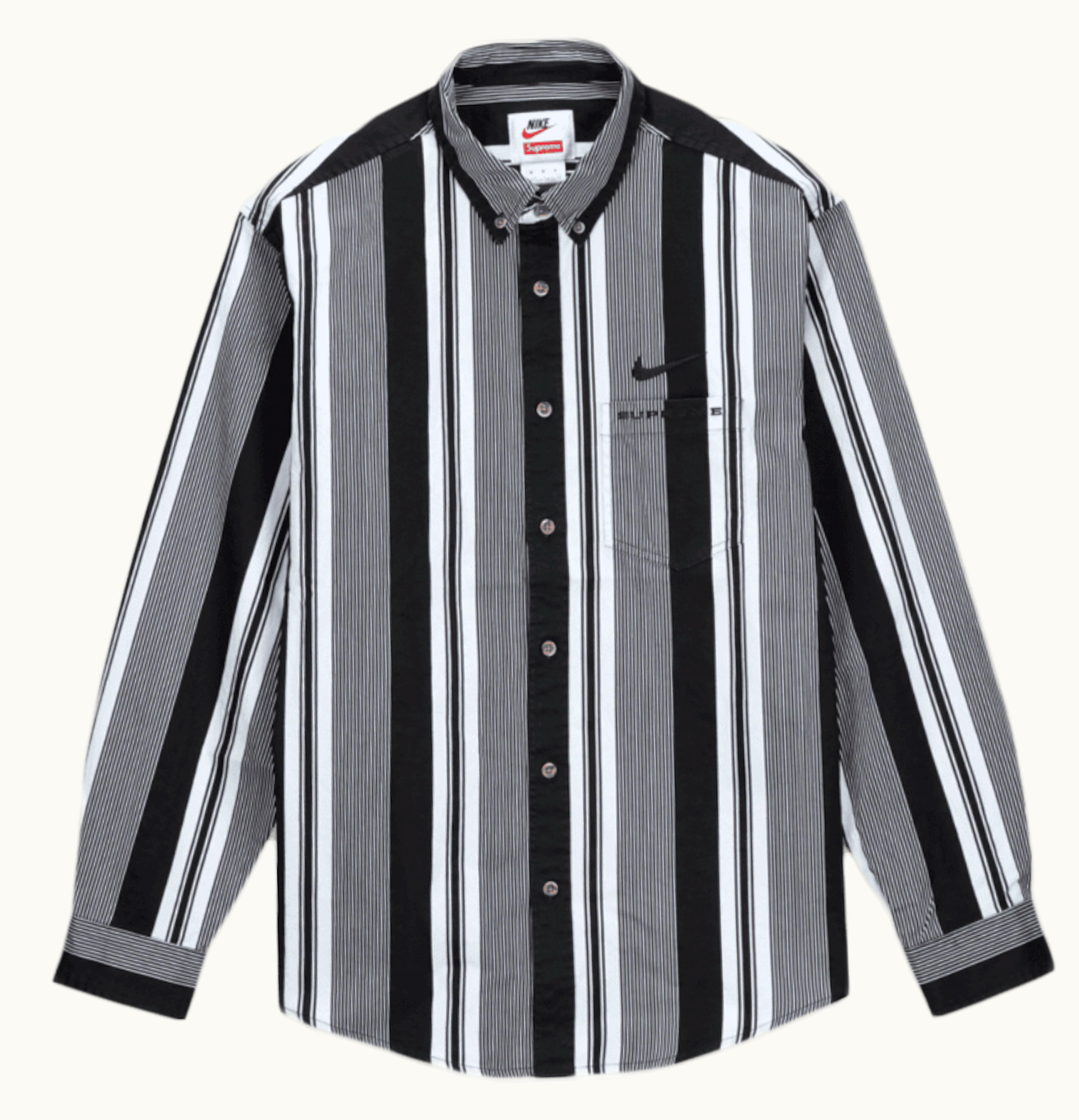 Supreme Supreme Nike Cotton Twill Shirt Black Stripe