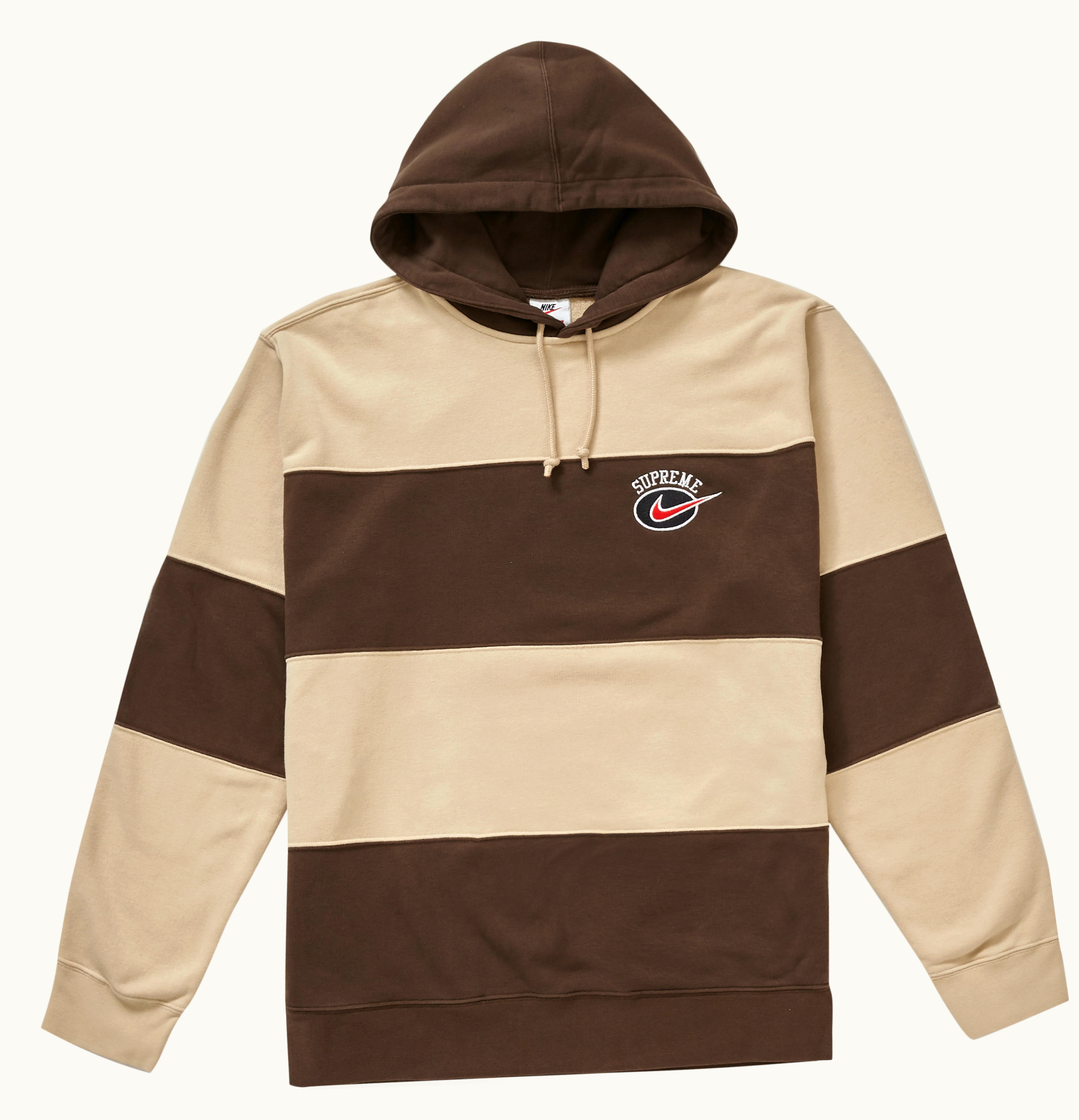 Supreme Supreme Nike Stripe Hooded Sweatshirt Tan