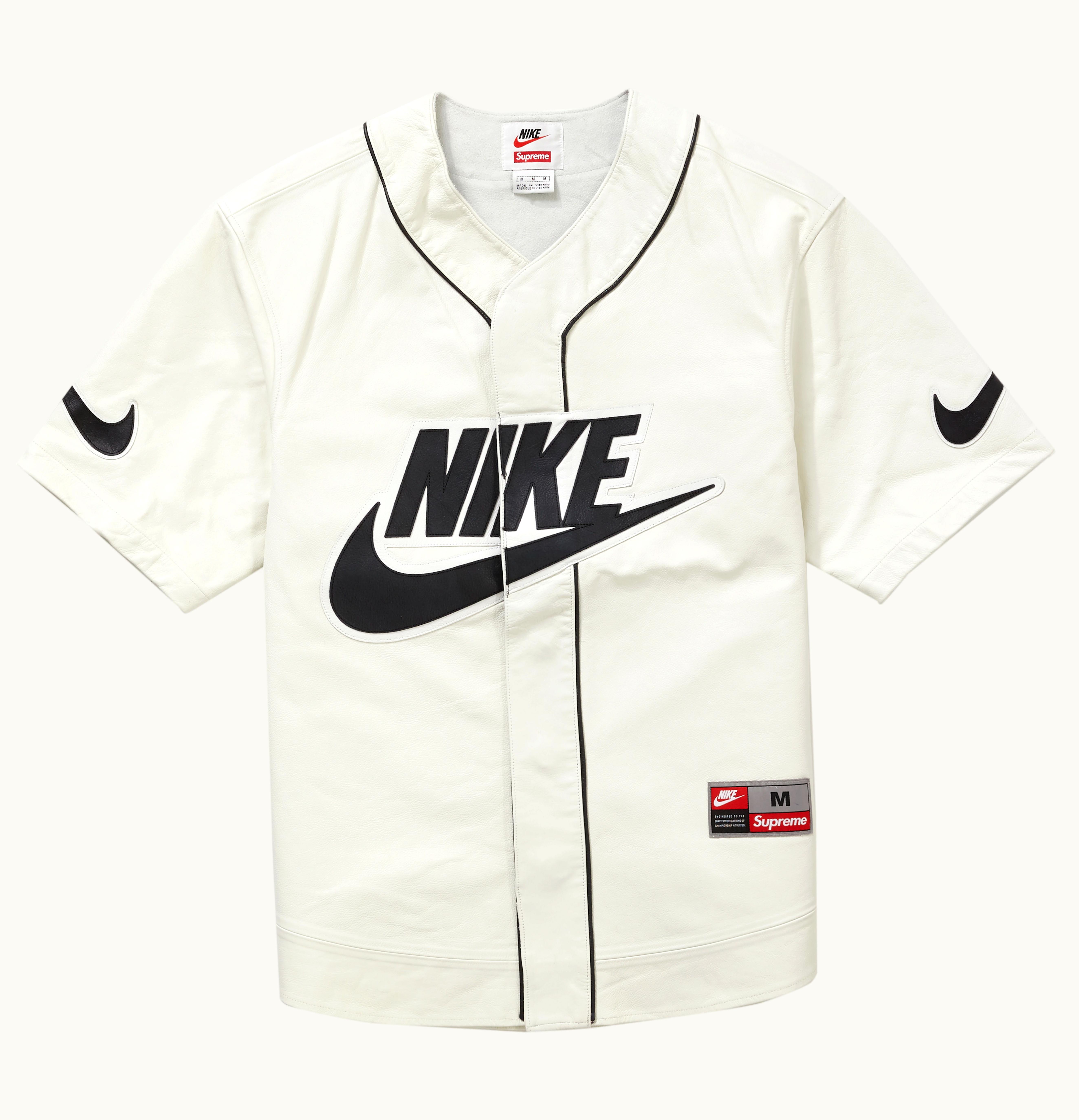Supreme Supreme Nike Leather Baseball Jersey White