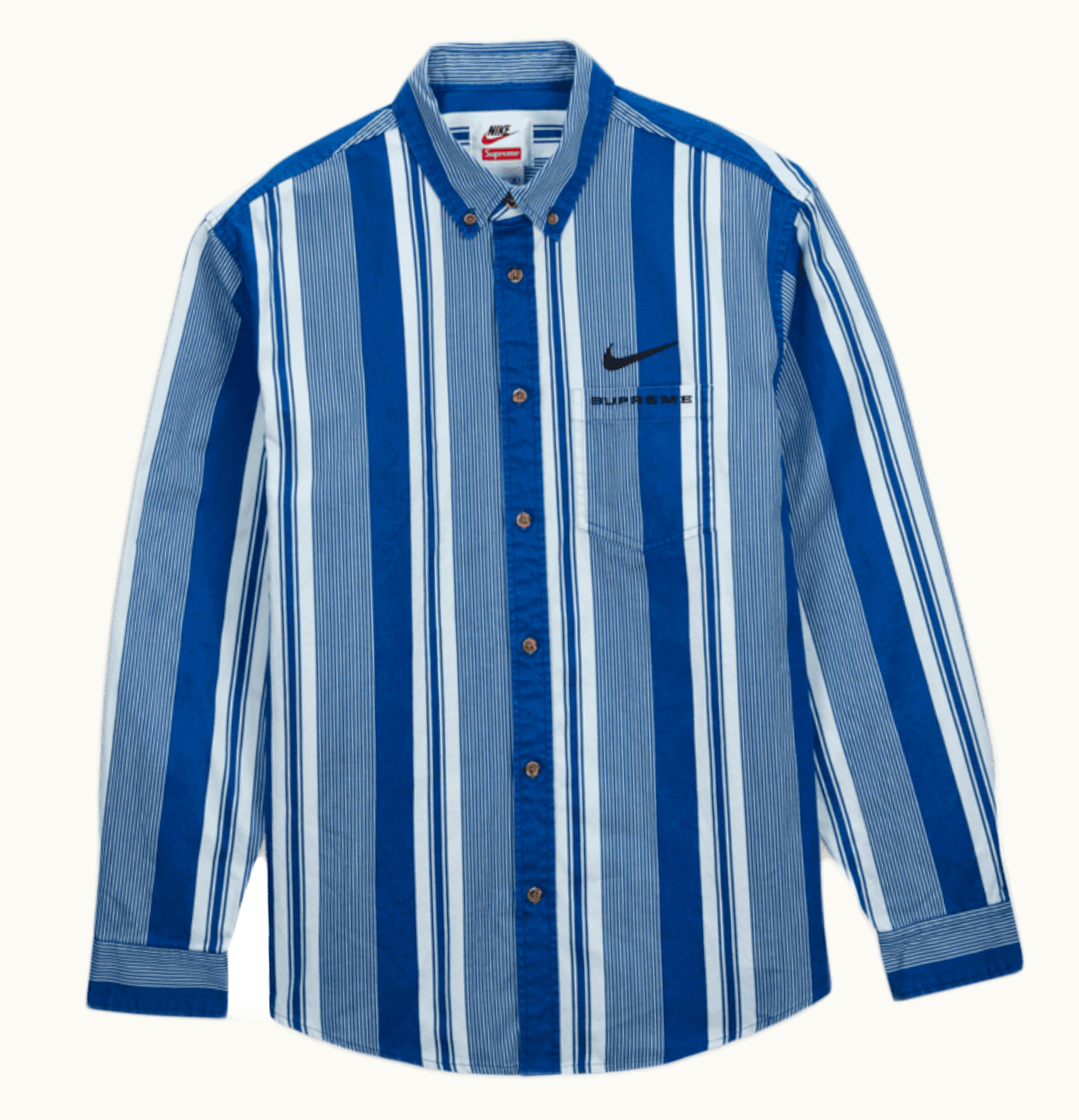 Supreme Supreme Nike Cotton Twill Shirt Blue Stripe