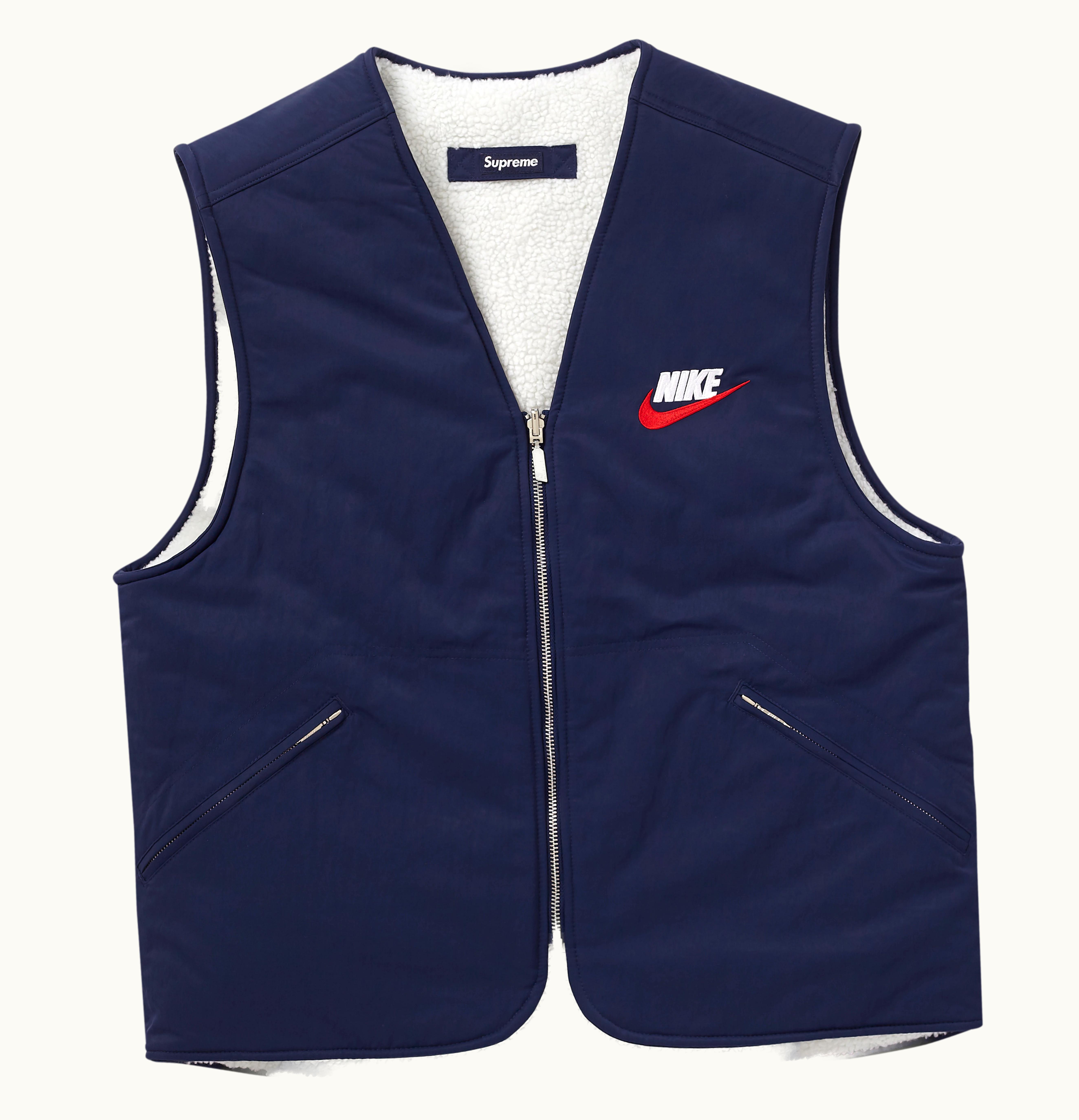 Supreme Supreme Nike Reversible Nylon Sherpa Vest Navy