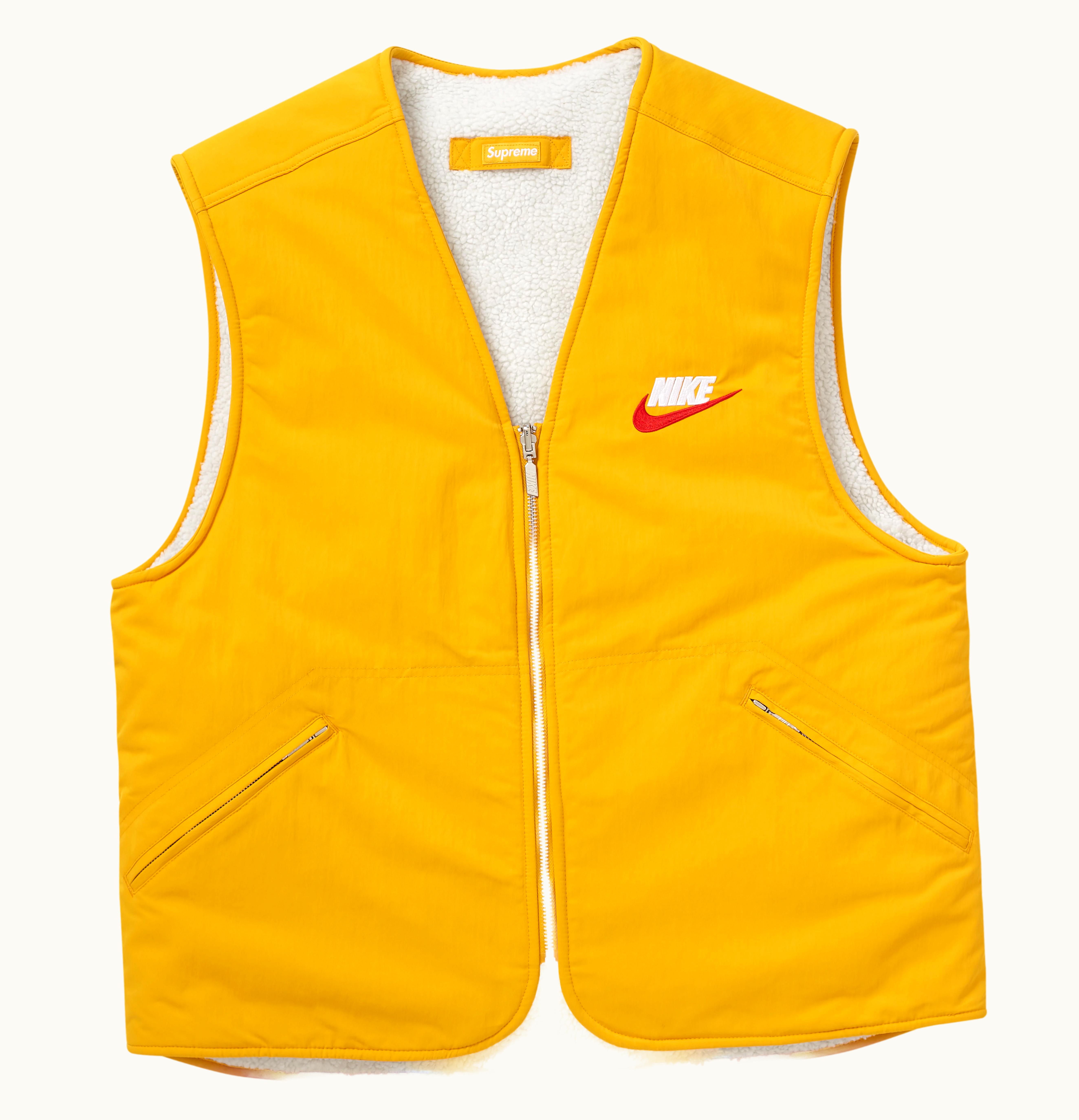 Supreme Supreme Nike Reversible Nylon Sherpa Vest Mustard