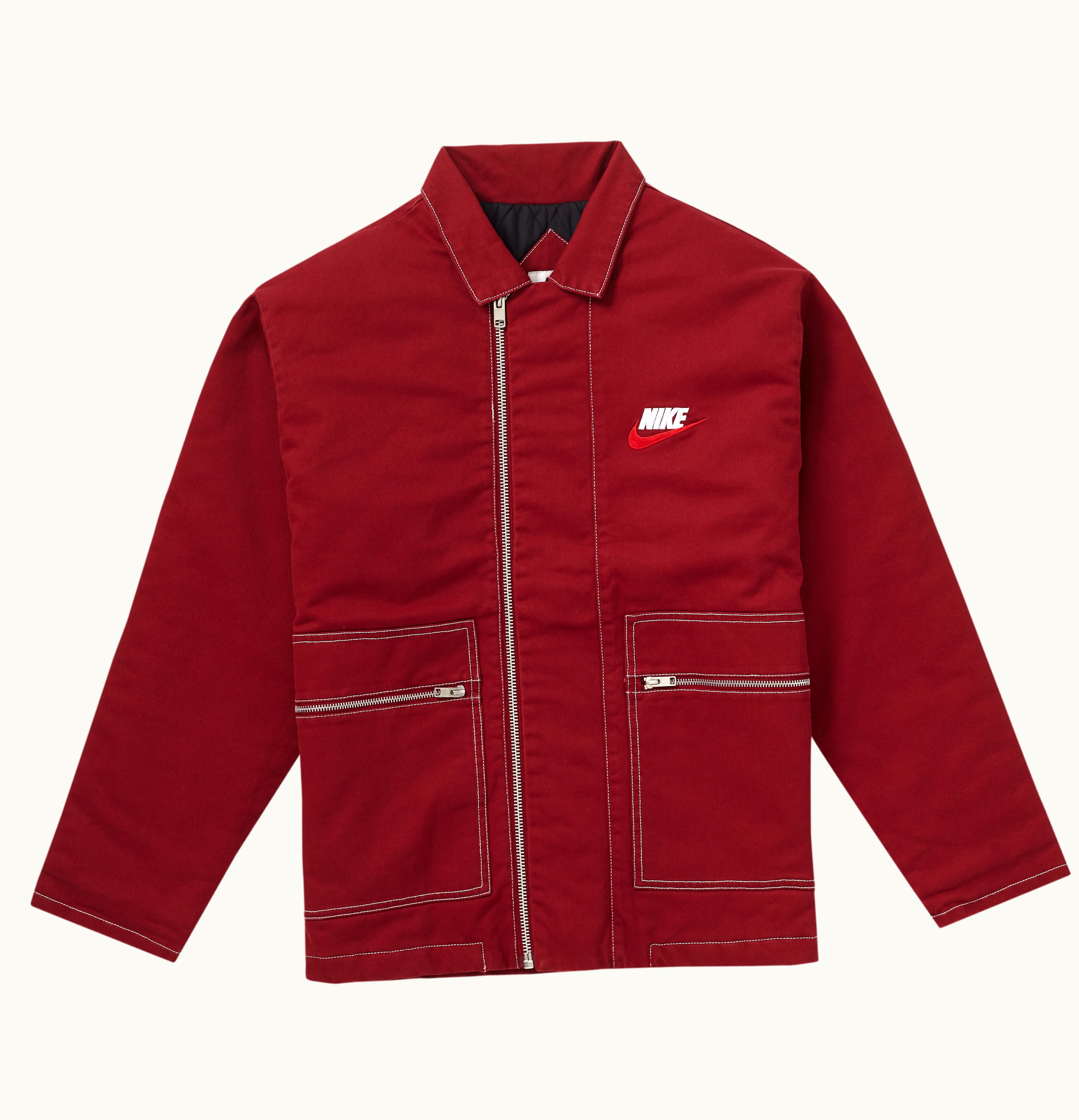 Supreme Supreme Nike Double Zip Quilted Work Jacket Burgundy