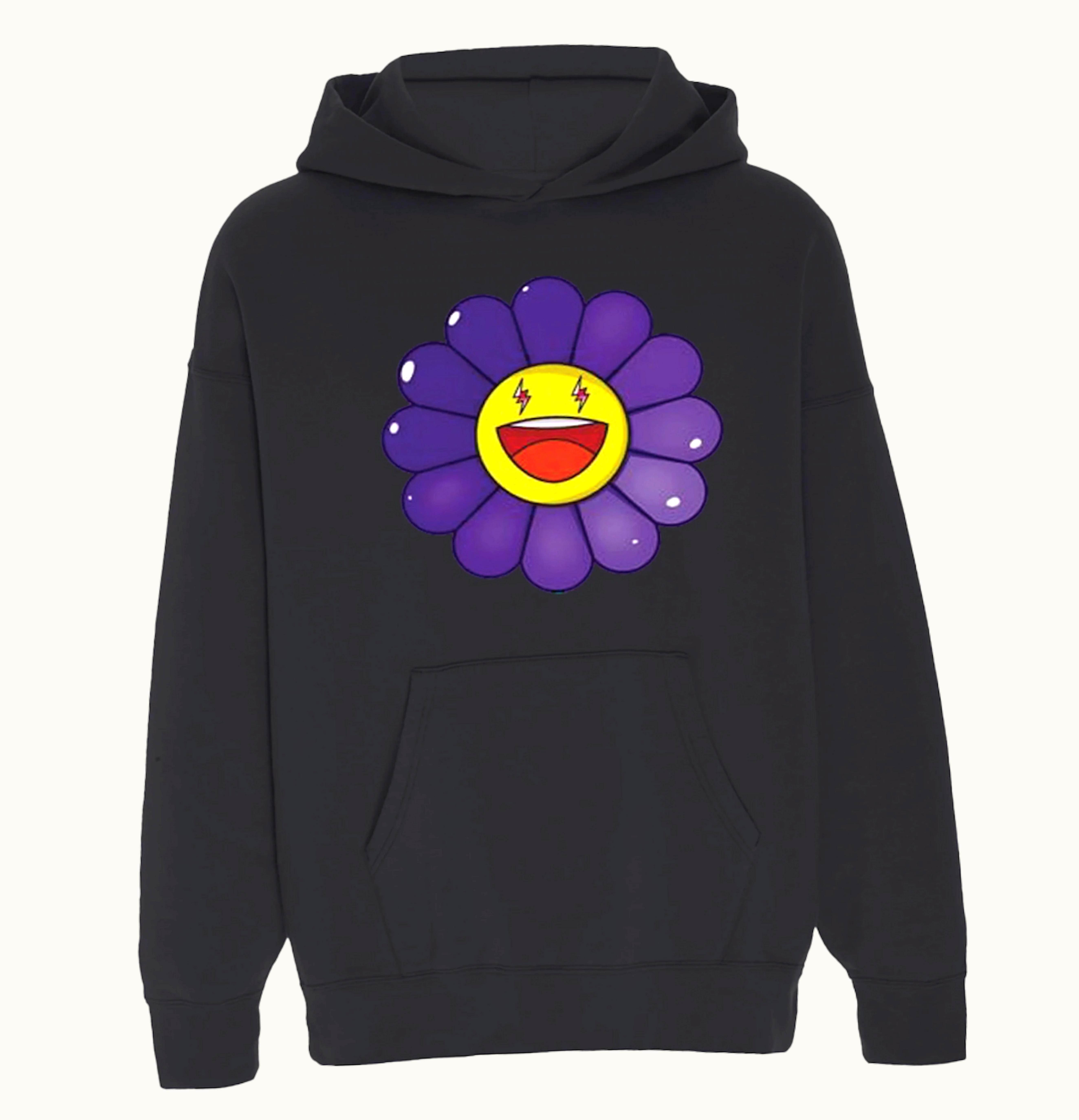 J Balvin J Balvin Morado x Takashi Murakami Large Flower Hoodie Black