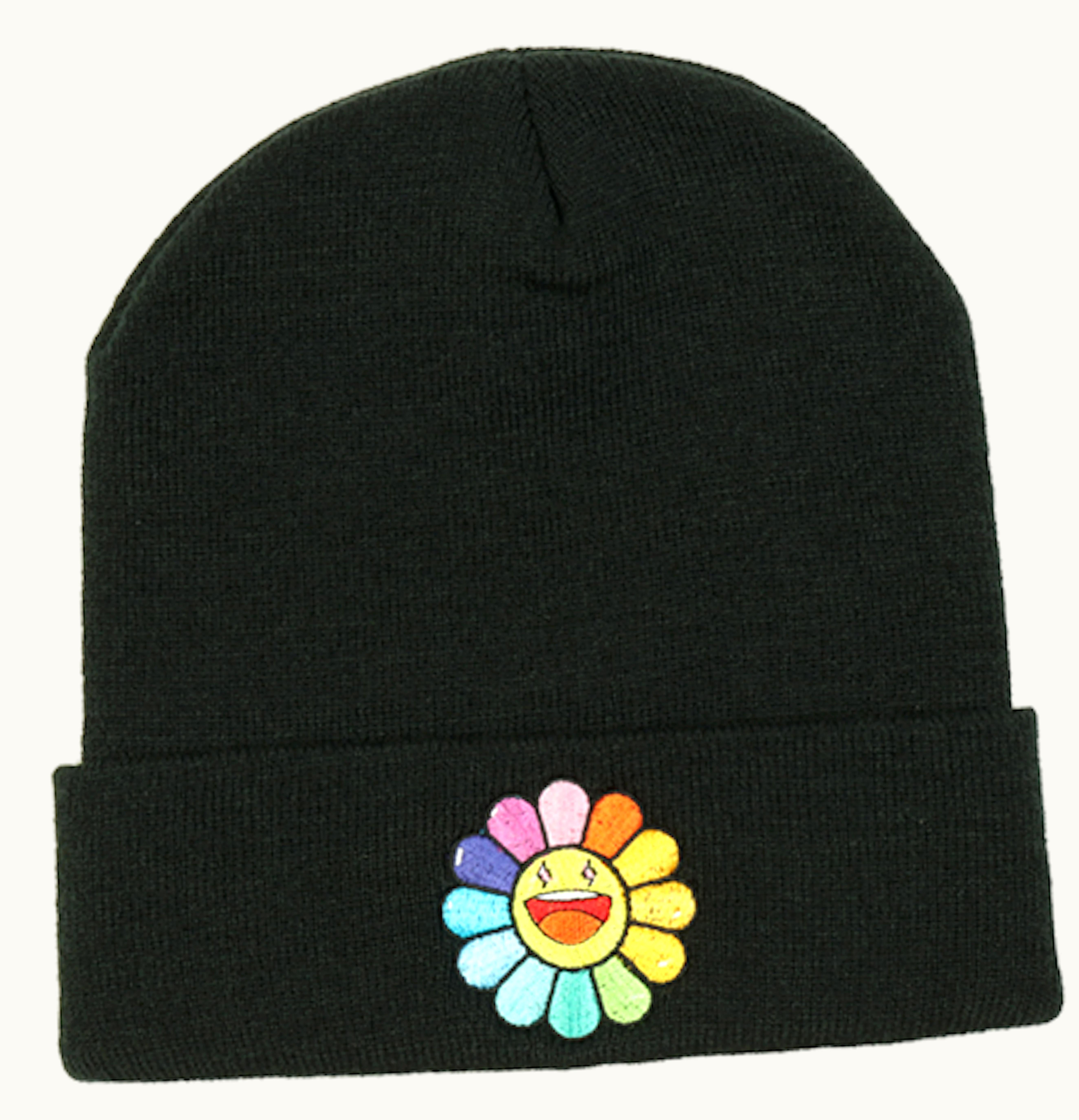 Takashi Murakami Takashi Murakami x J Balvin Rainbow Flower Beanie Black