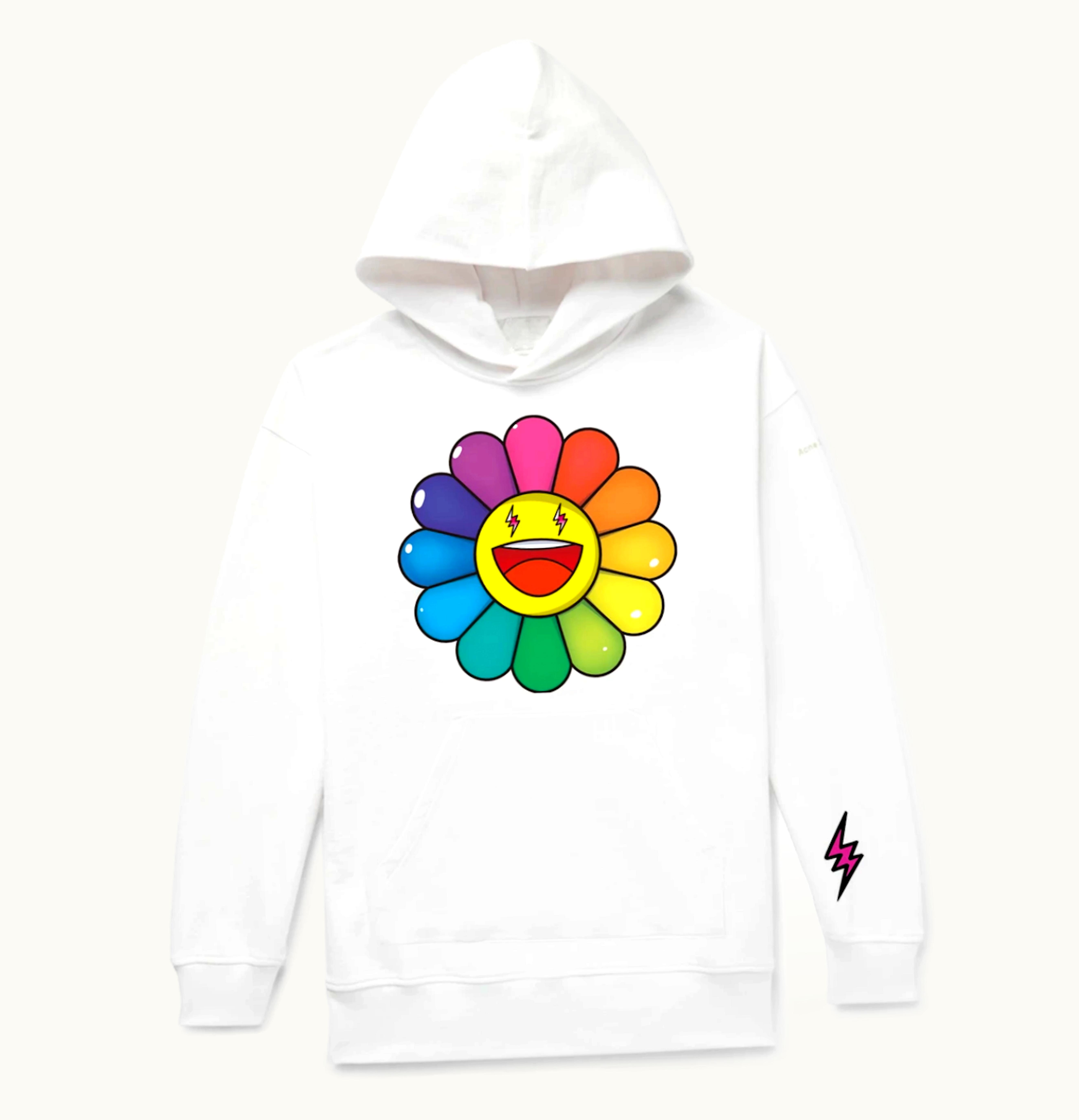 J Balvin J Balvin x Takashi Murakami Rainbow Flower Hoodie White
