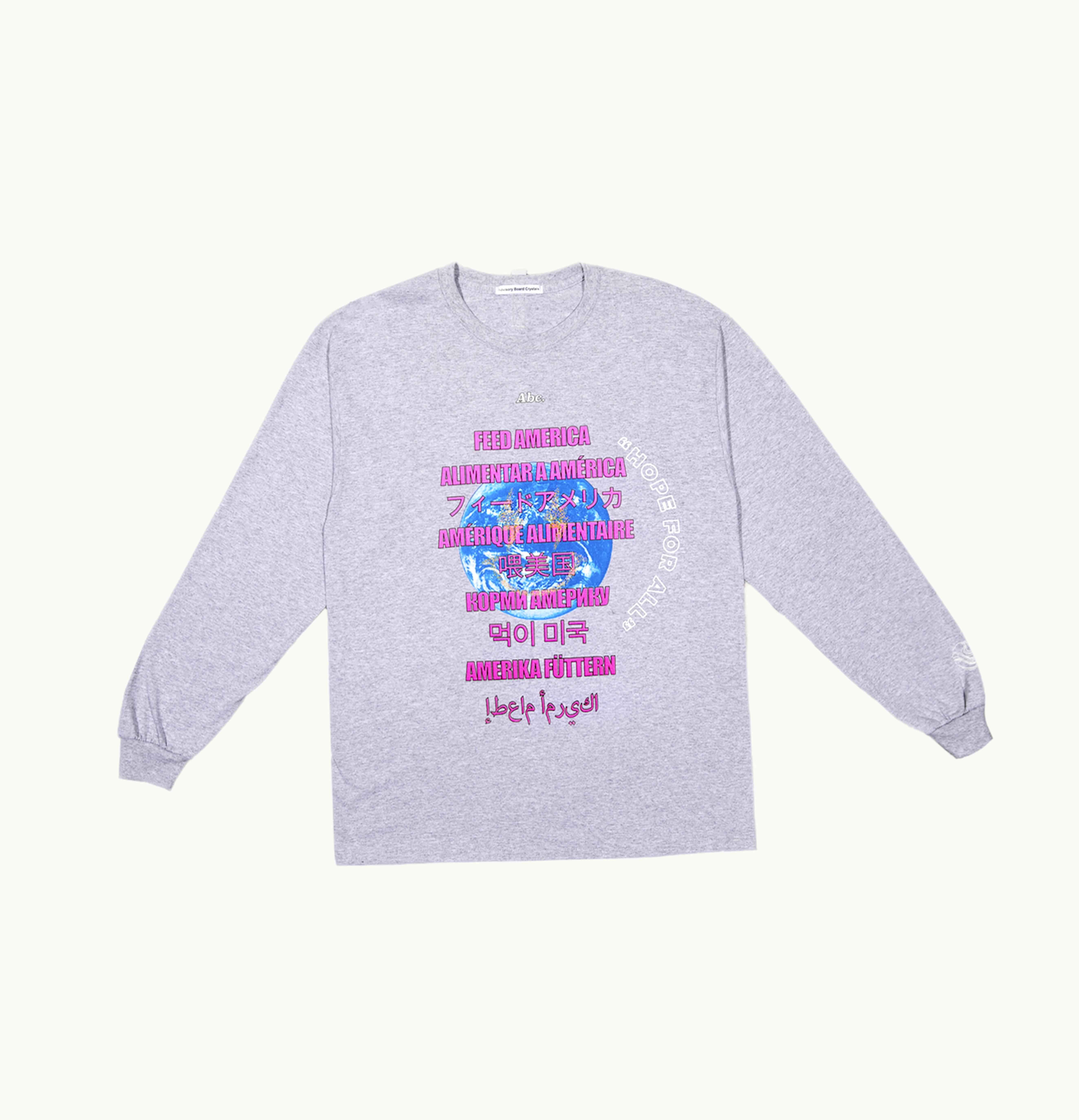Advisory Board Crystals Advisory Board Crystals x J Balvin Feeding America WORLD L S T Shirt Grey