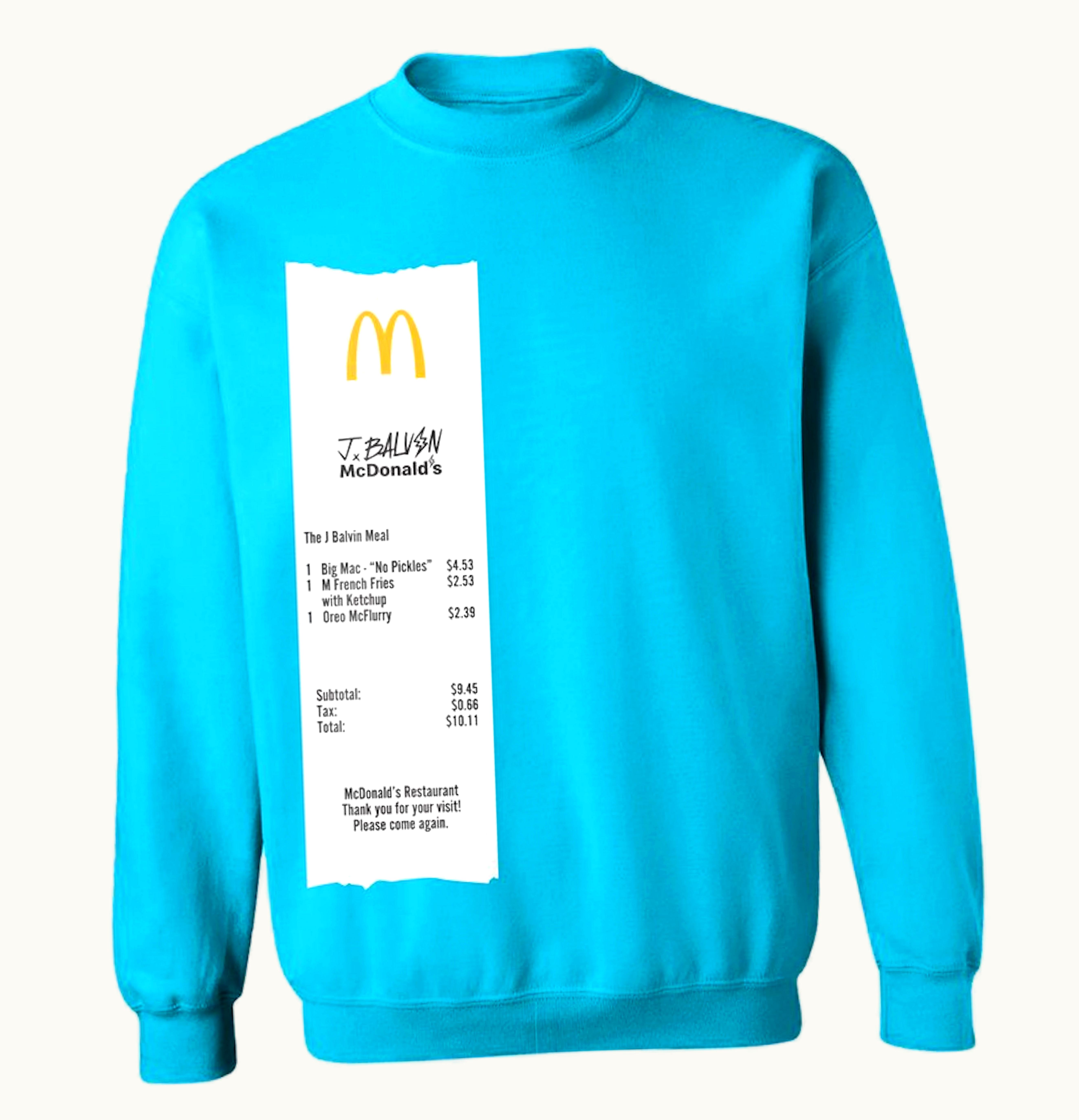 J Balvin J Balvin x McDonalds Meal Sweatshirt Blue